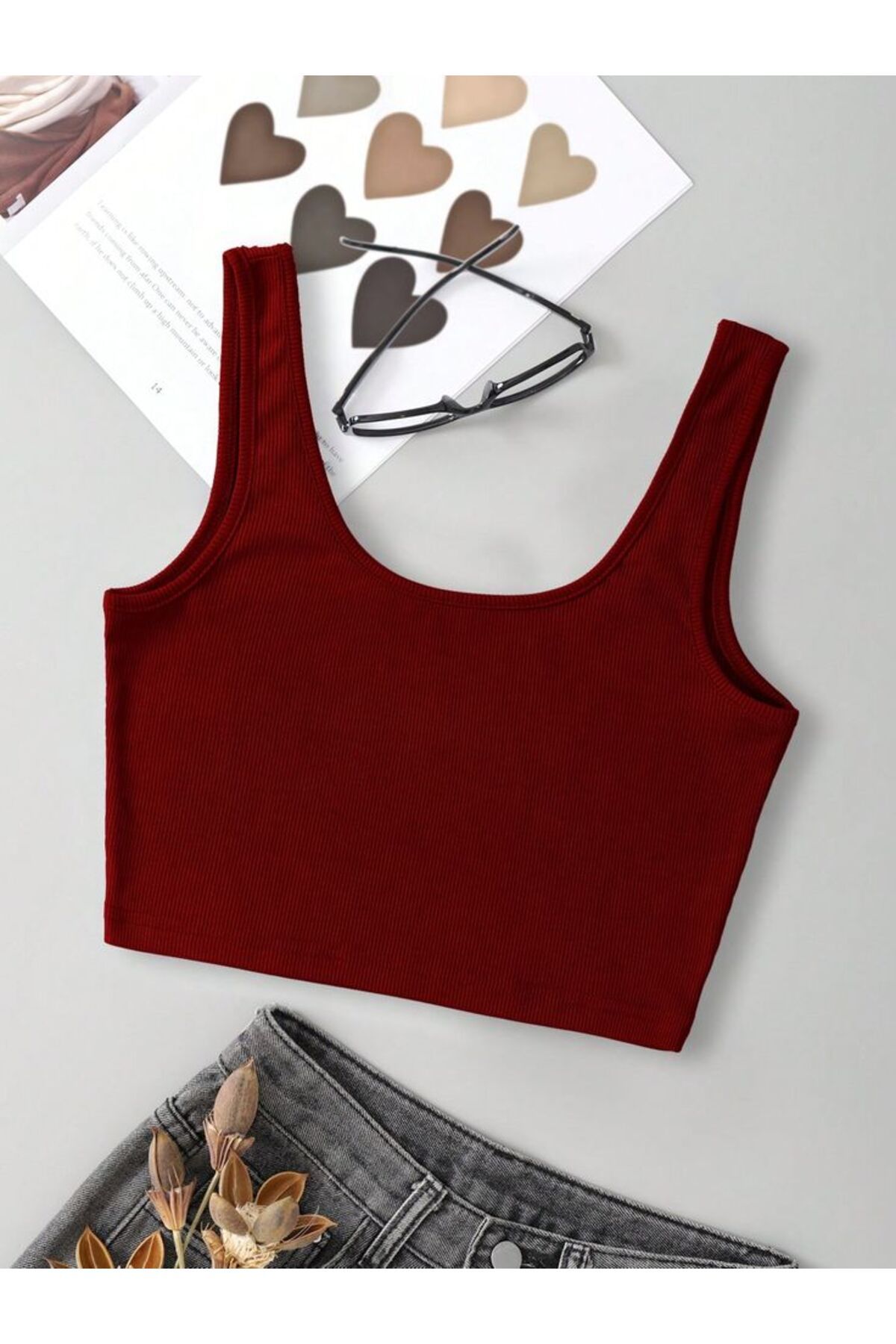 obu giyim bordo crop