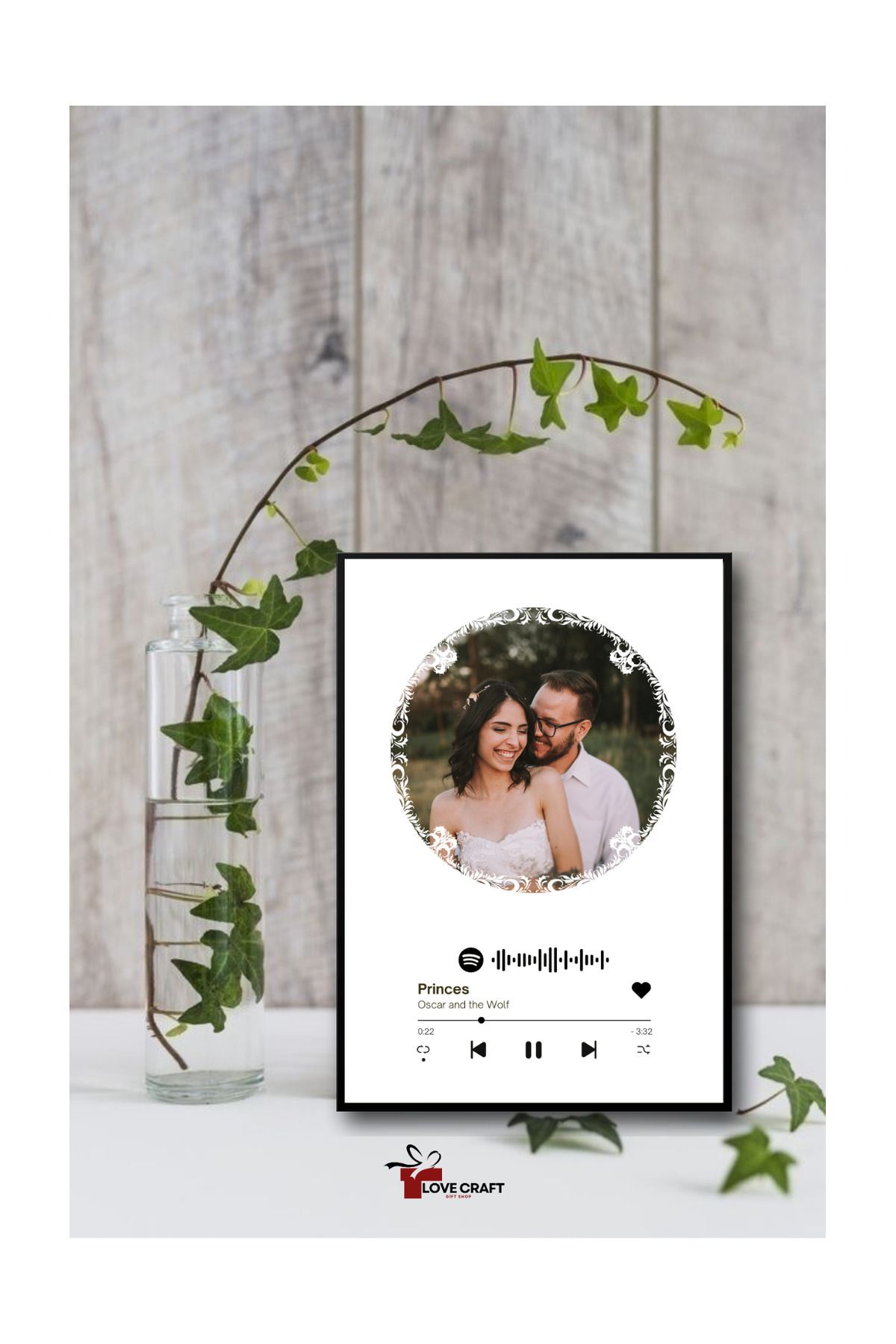 Store Kişiye Özel Spotify Tablo - 13x18 ölçü (İnce Kenar Plastik Çerçeve)