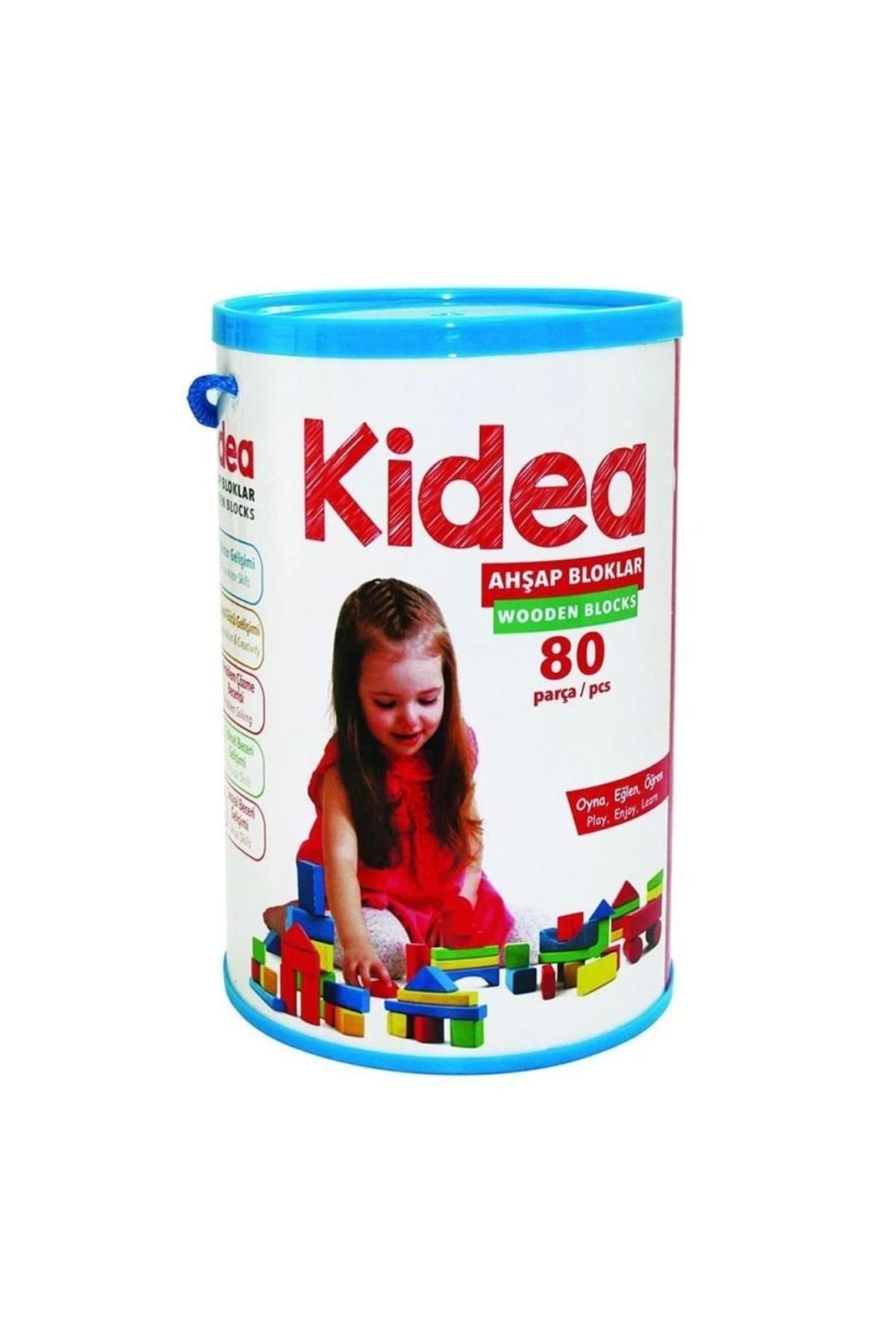 Basic Fun Çocuk KID-1003 Chiva, Ahşap Bloklar 80 Parça