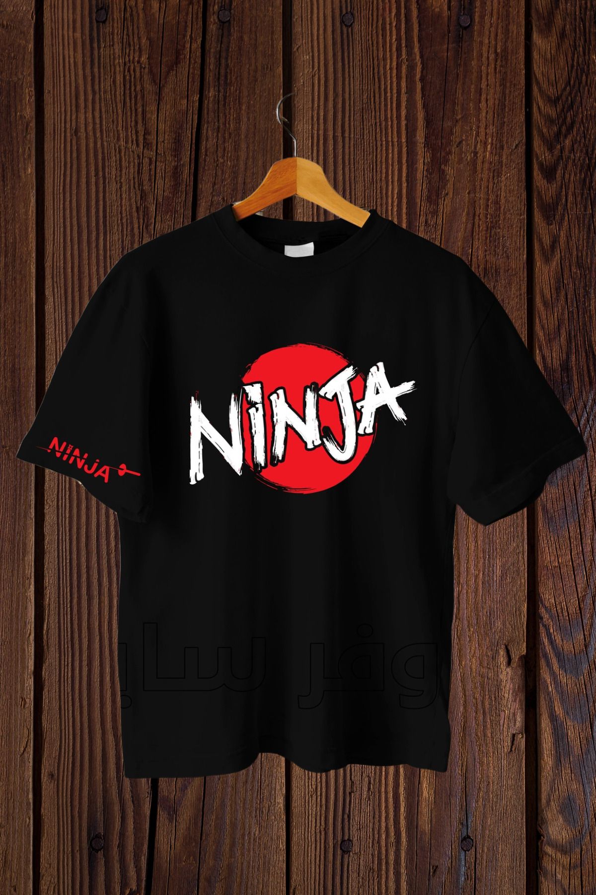 FECCY Pamuklu Ninja Baskılı Oversize T-shirt