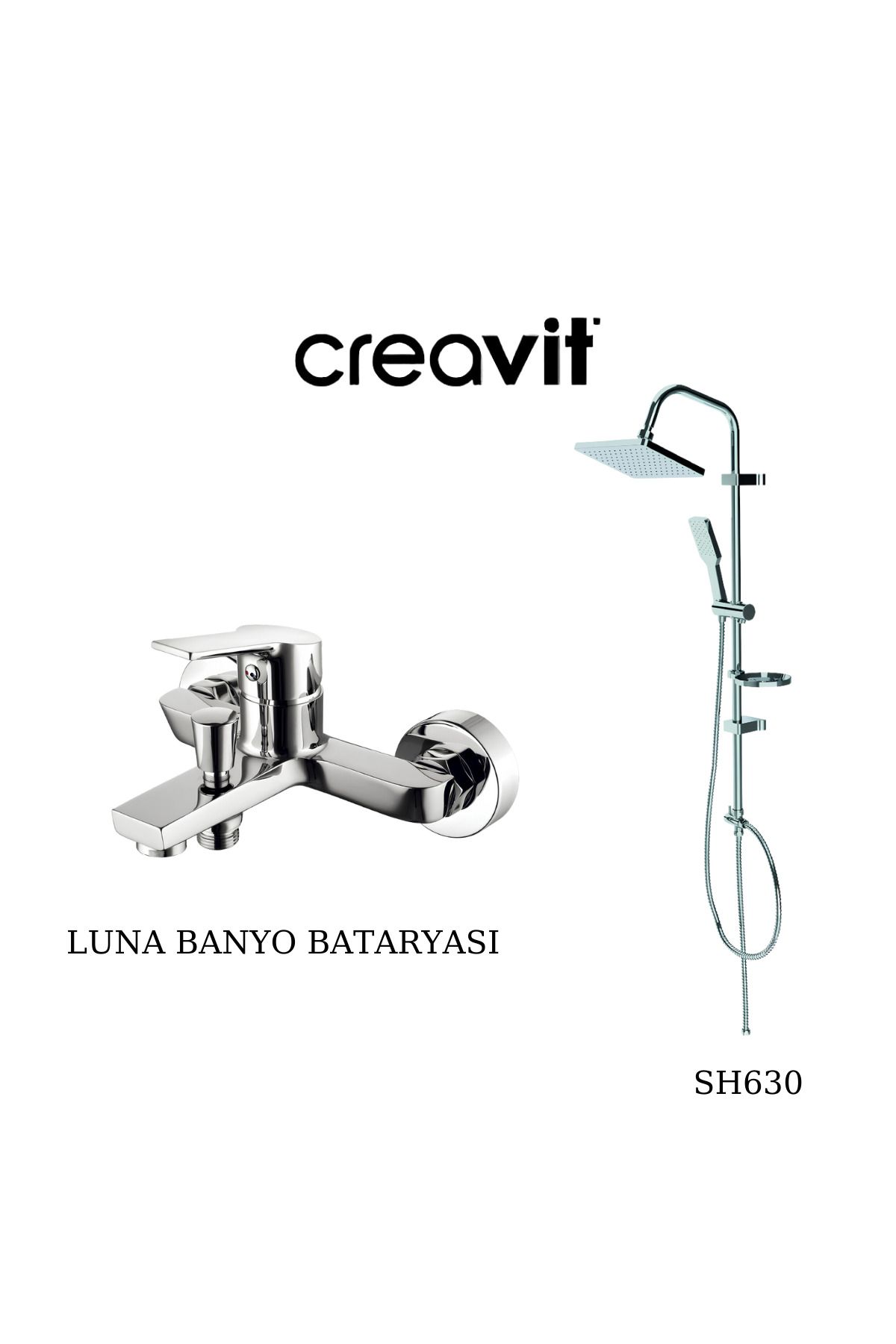 Creavit Luna Banyo Bataryası ve SH630 Tepe Duş Sistemi