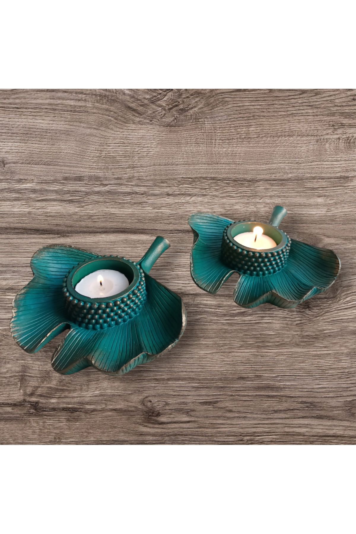 Eski Mahzen Design Polyester Yaprak Tea Light Mumluklar