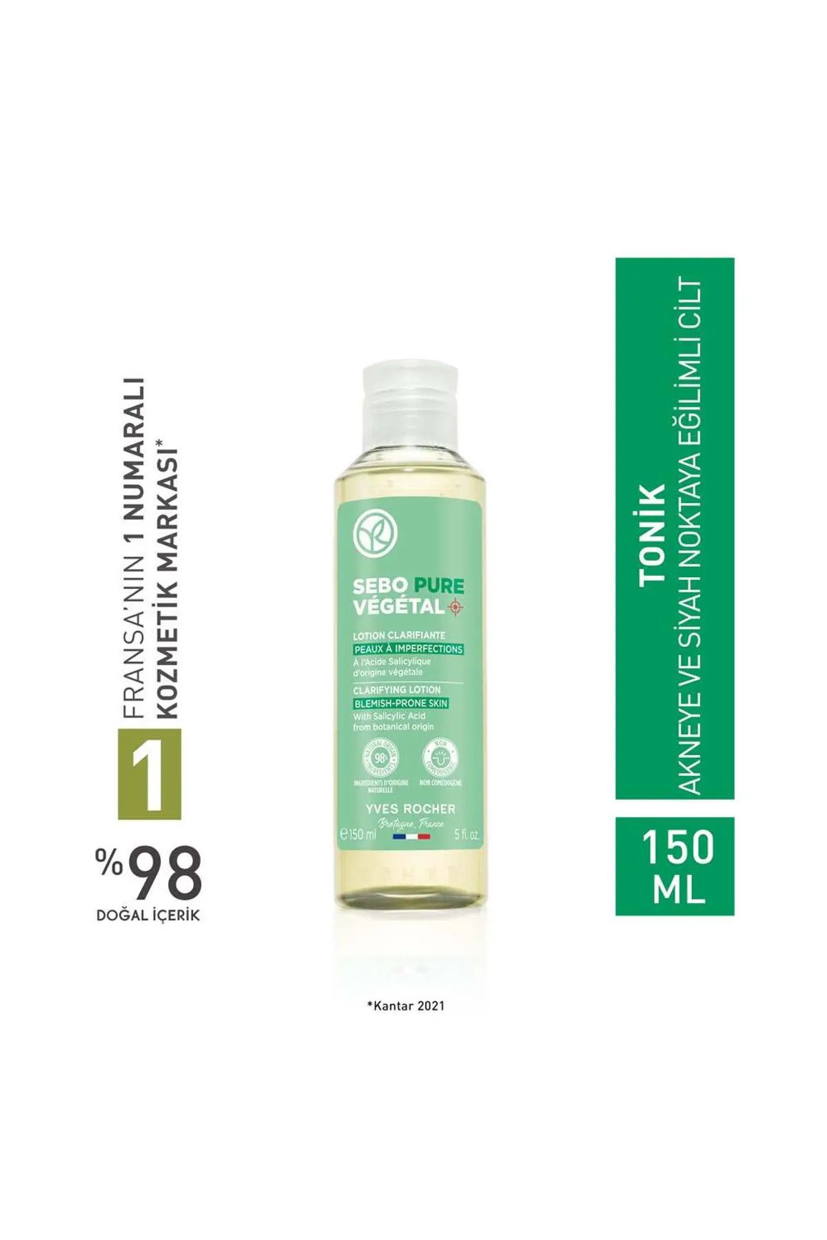 Yves Rocher Tonik - Akneye Eğilimli Cilt / Sebo Pure Vegetal-150 ML