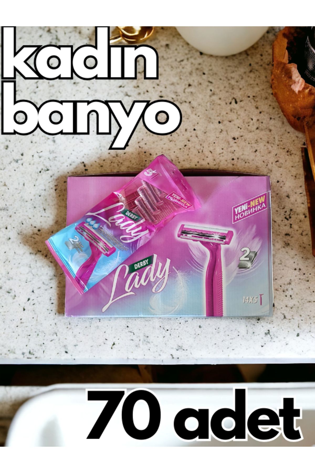 Derby Banyo Kadın Traş Bıçağı 5'li Paket 5x14 70Adet