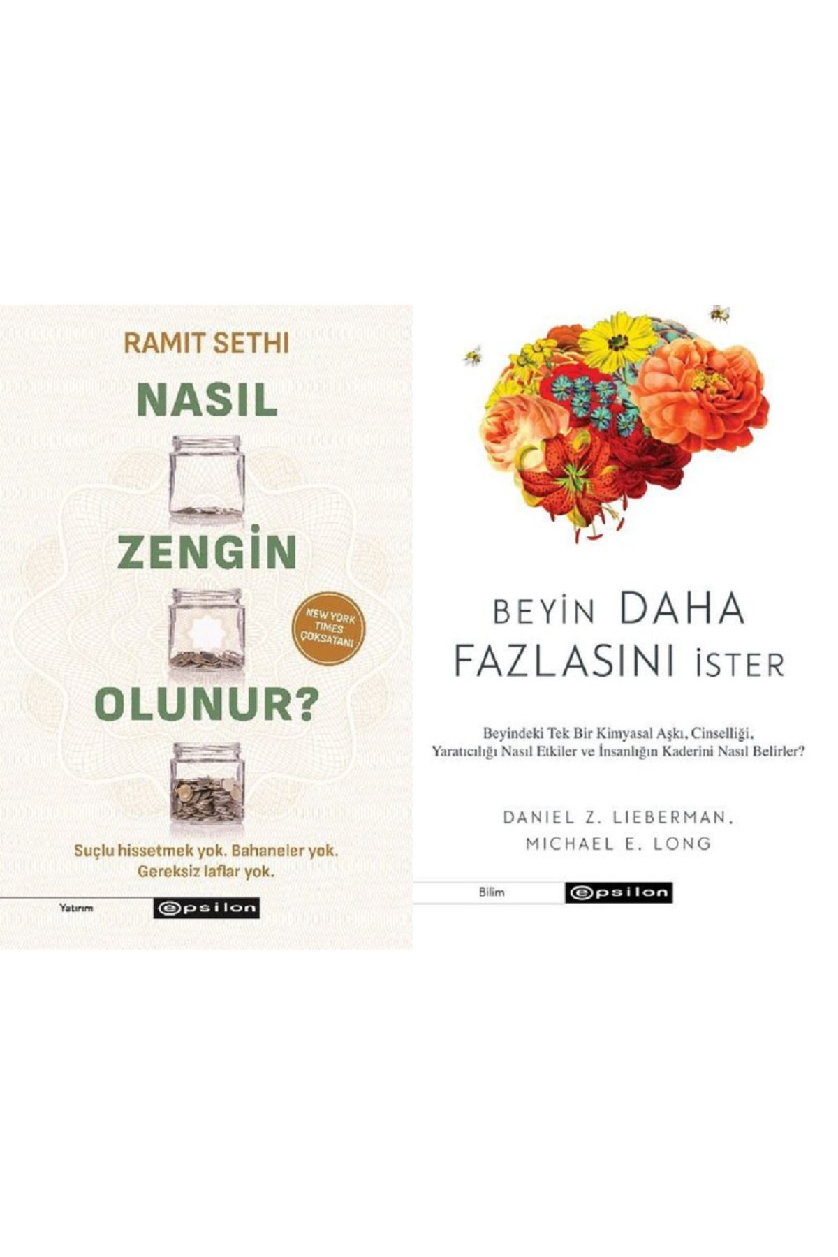 Epsilon Yayınevi Nasıl Zengin Olunur? + Beyin Daha Fazlasını İster 2 Kitap Set