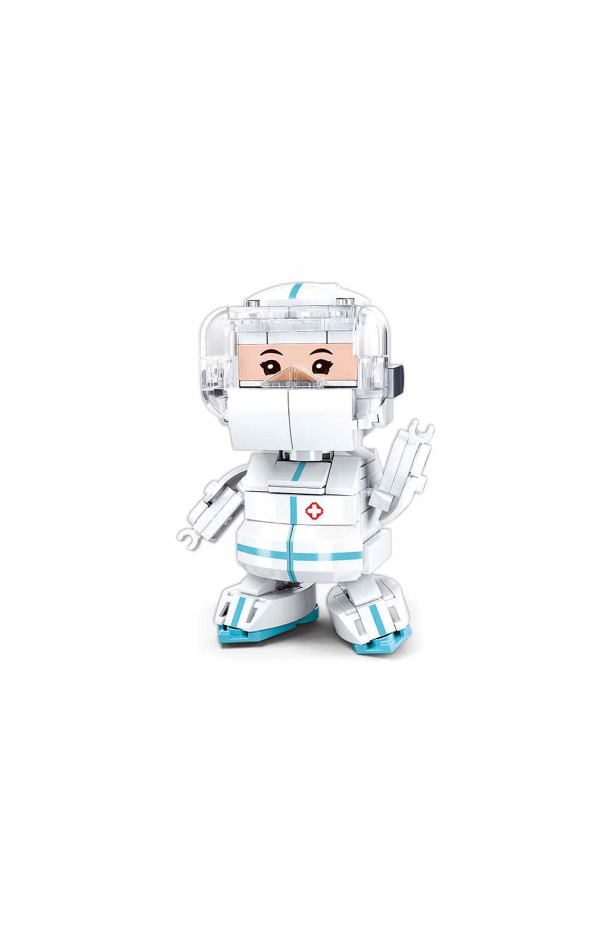 Sluban-Qbricks Series -Space Robot Building Blocks In a White Suit and Helmet (9.8CM) 4