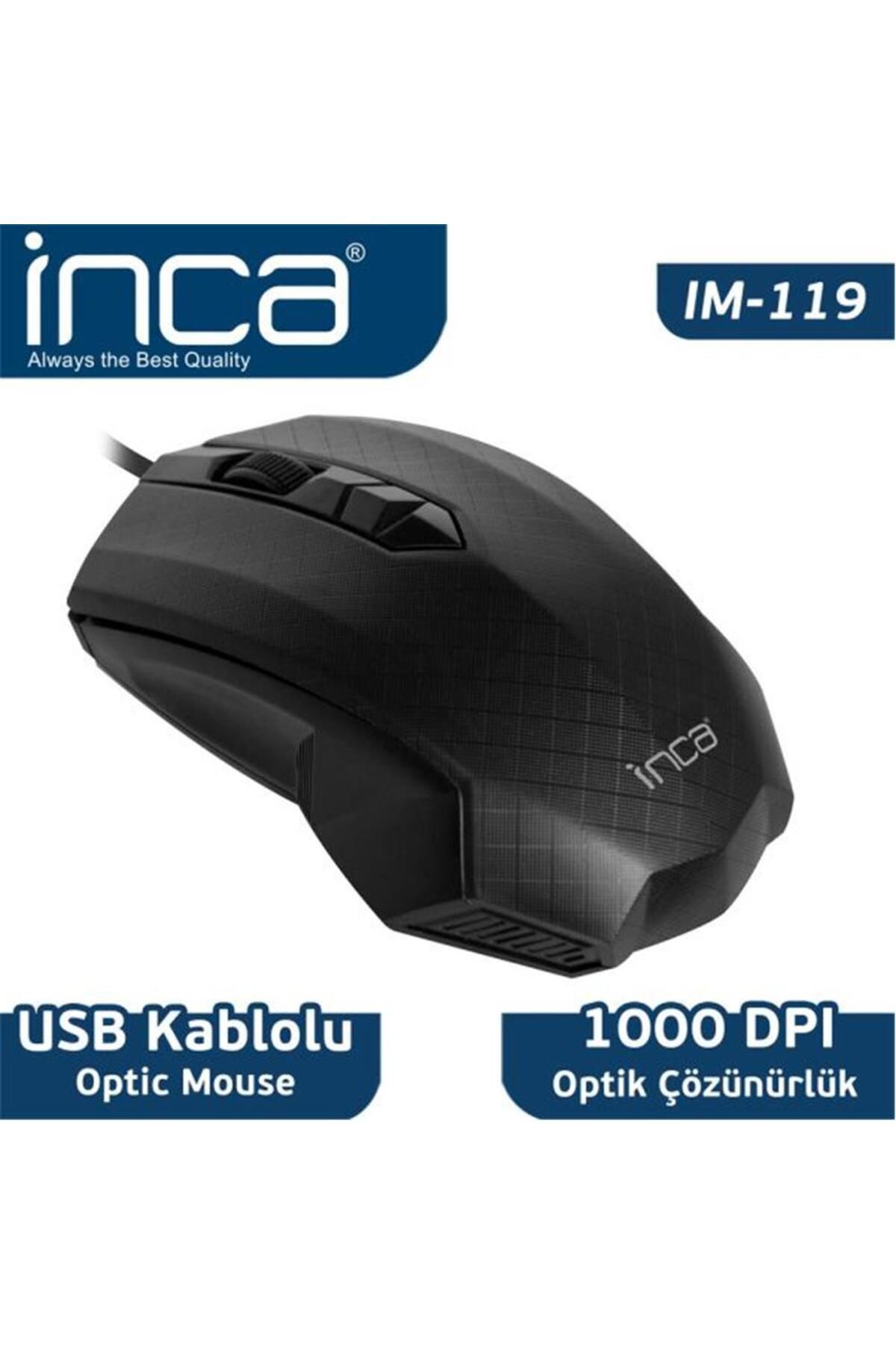 Vobotek Teknoloji Inca IM-119 Usb Siyah Optik Mouse (Kablo Uzunluğu 150 cm )