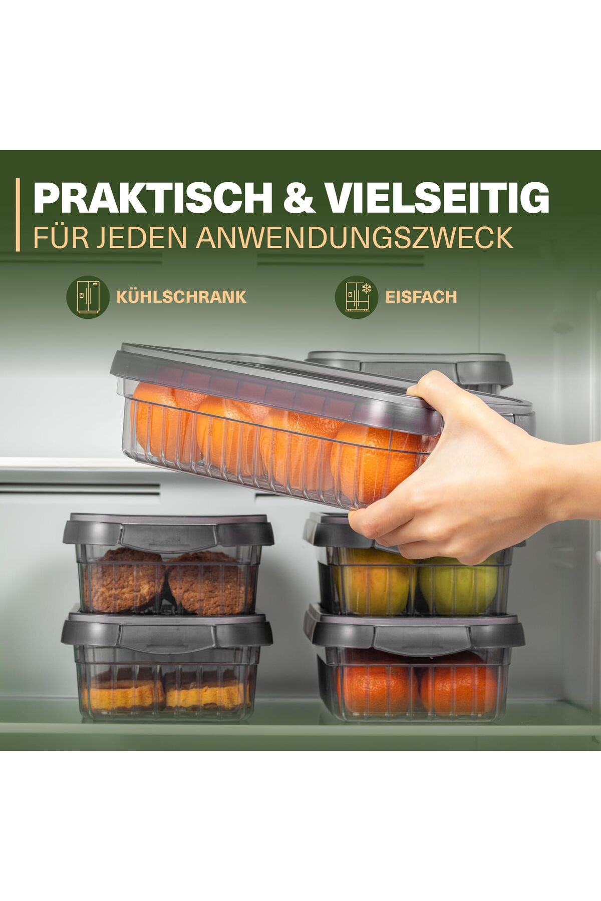 Viwares-Frischhaltedosen 3er Set, 2 L, BPA-frei, Kühlschrank-Organizer für Aufschnitt 6