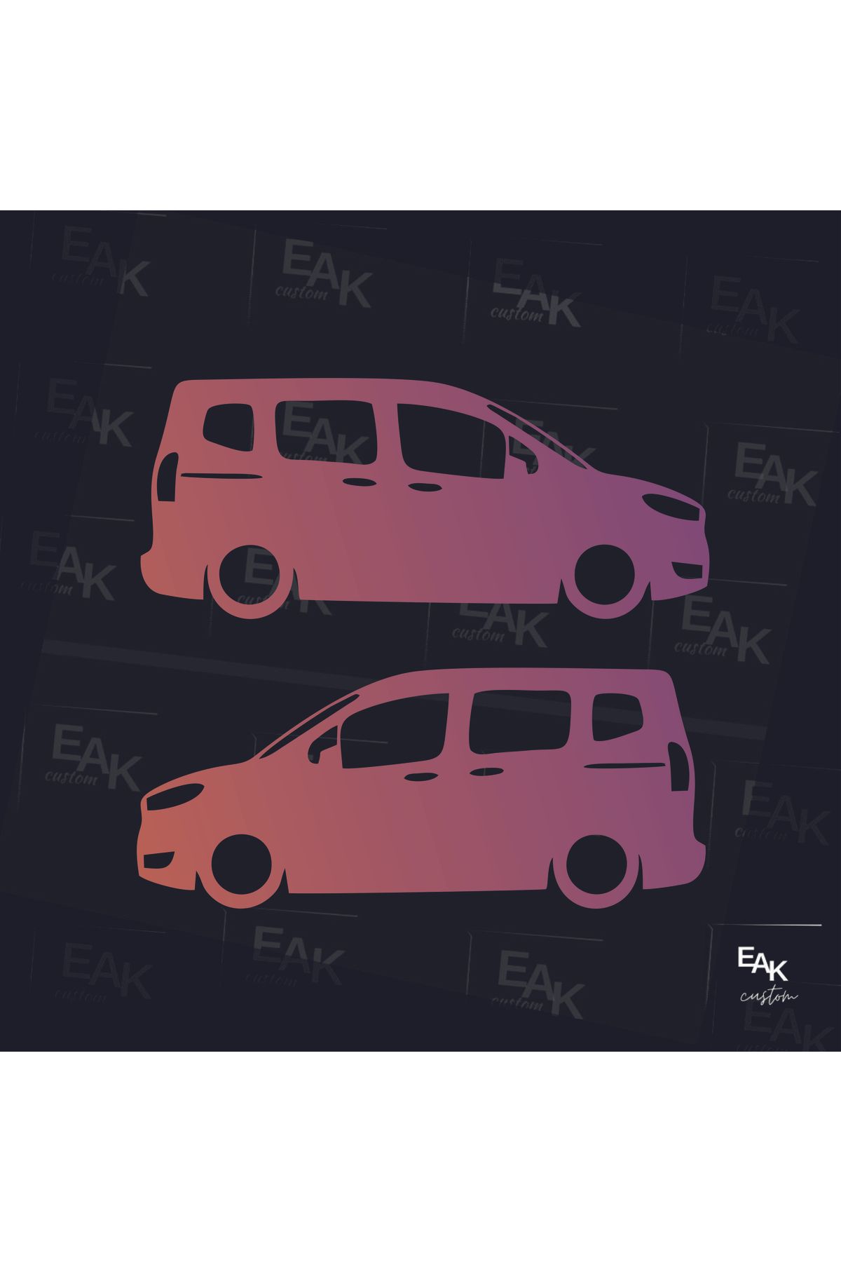 eakcustom FORD COURİER oto sticker (HOLOGRAM)  (18cm x 16cm) (2 adet)