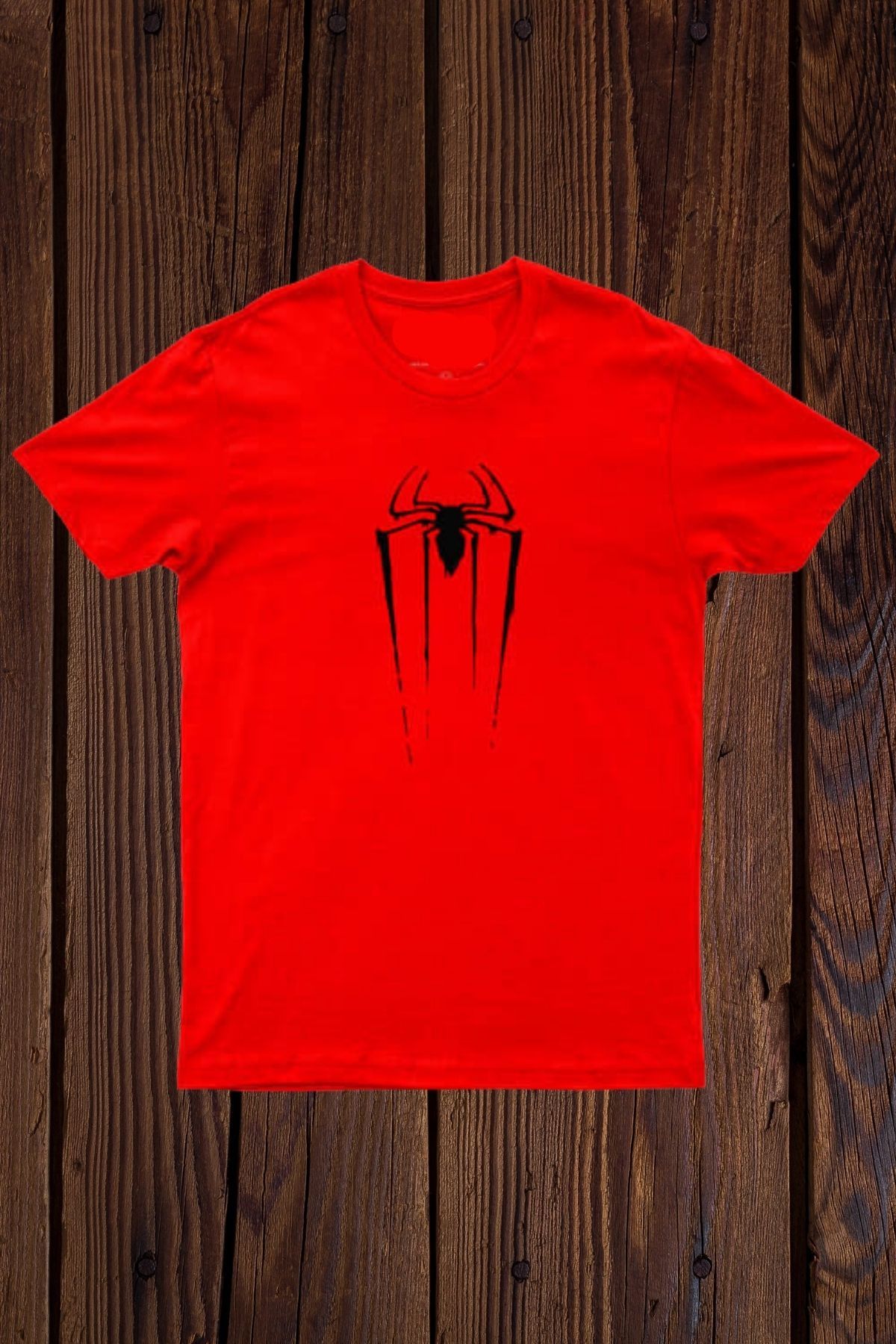 FECCY Pamuklu Spider Baskılı Oversize T-shirt