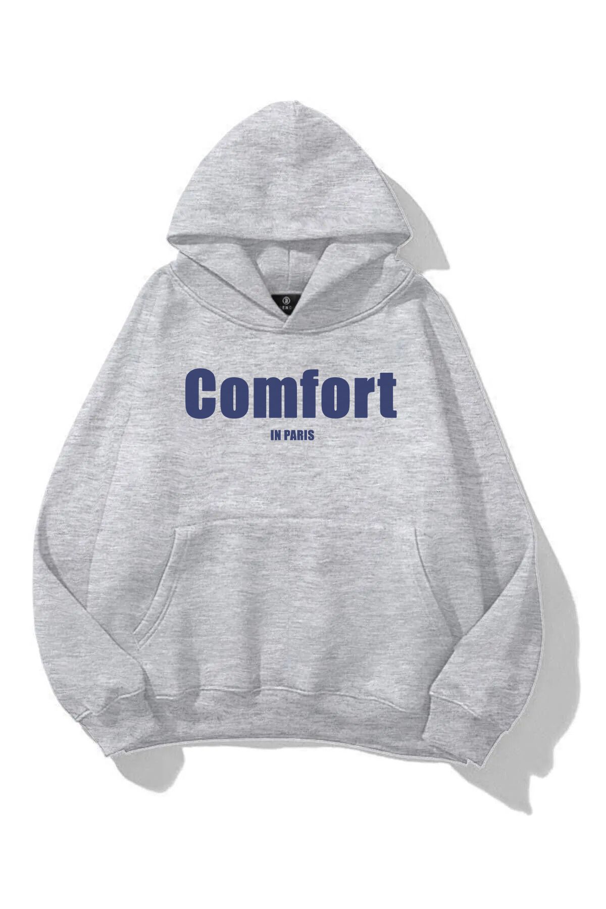 FUWEAR Unisex %100 Pamuk Comfort Baskılı 3 İplik Kapüşonlu Hoodie Sweatshirt