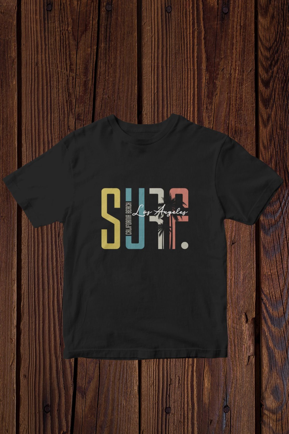 FECCY Pamuklu Surf Baskılı Oversize T-shirt