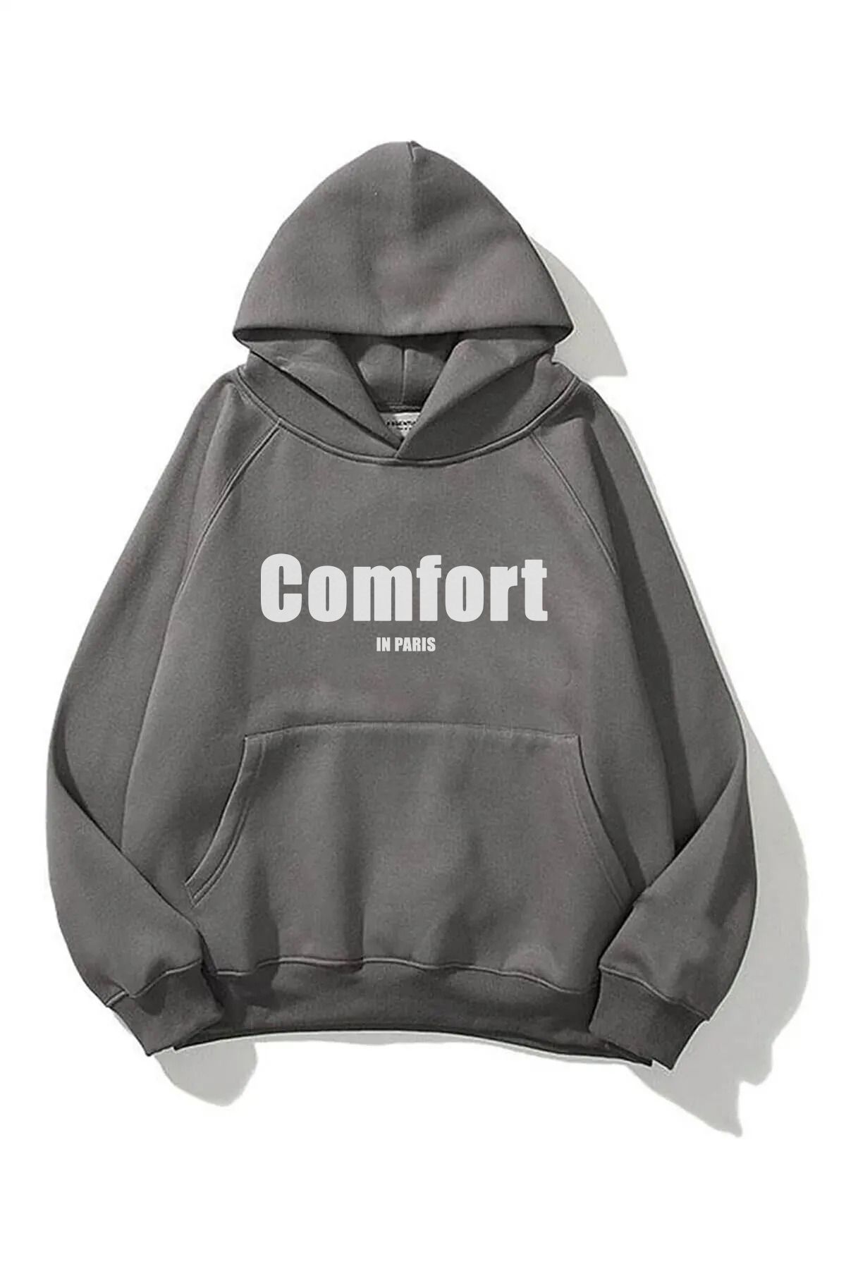 FUWEAR Unisex %100 Pamuk Comfort Baskılı 3 İplik Kapüşonlu Hoodie Sweatshirt