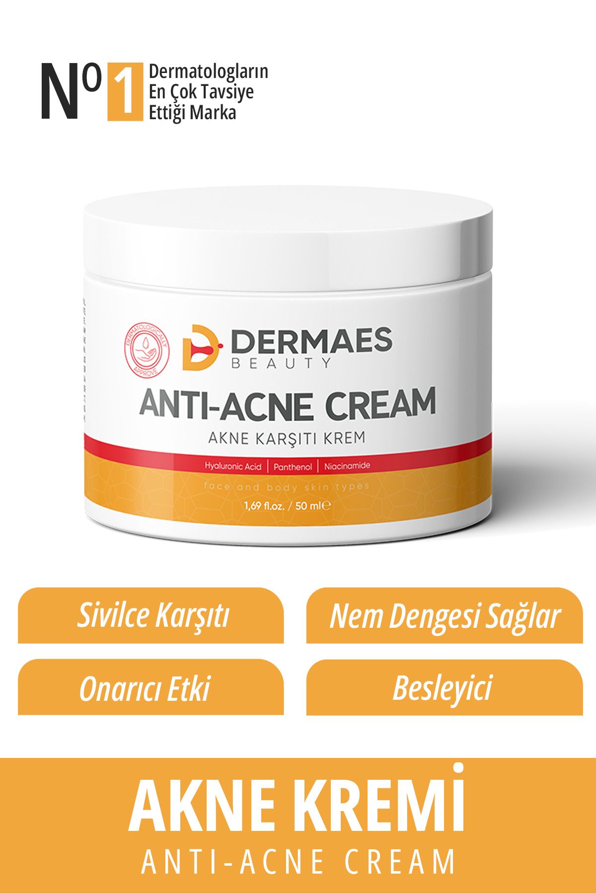 DERMAES beauty Önleyici Ve Karsit Siyah Nokta Giderici Krem 50ml