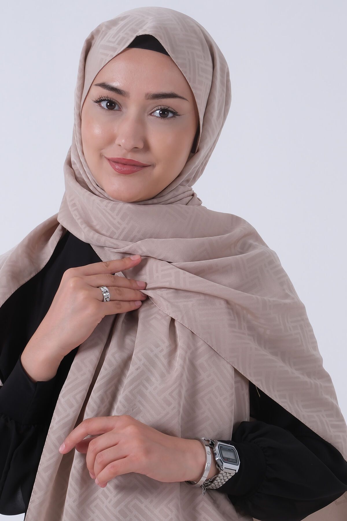 HAREM SCARF Jakarlı Şal, Nehir Jakar Şal 01170