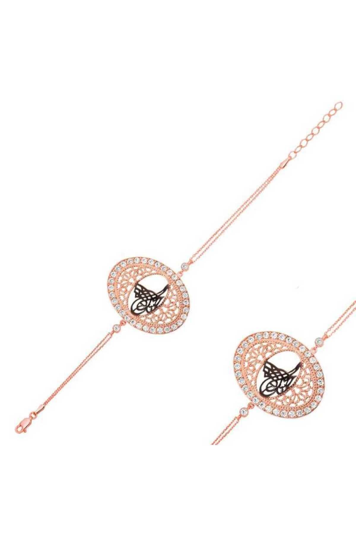 Gumush Gümüş Rose Tuğralı Bileklik
