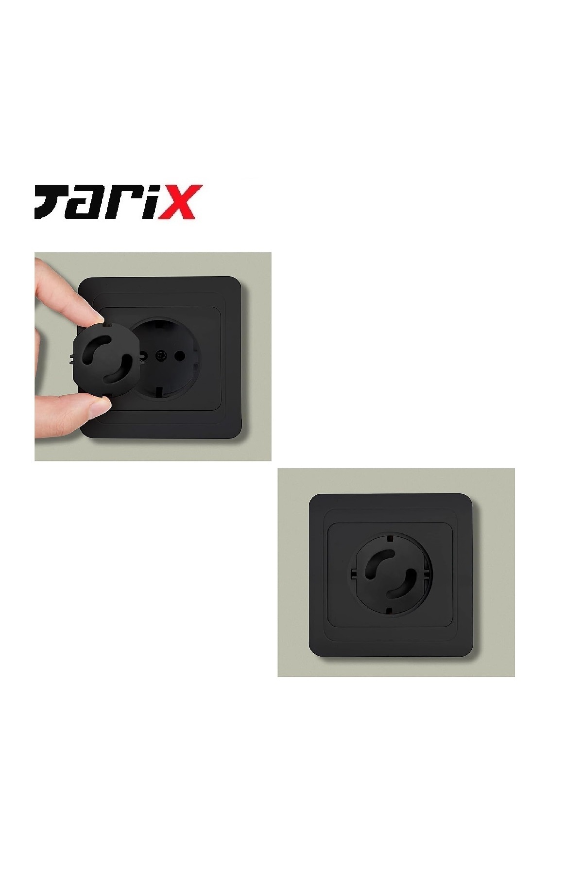 Tarix Priz kapağı ,priz koruyucu ,Çocuk güvenliği Priz Koruma Kapağı 10 adet siyah set fotoğrafı 2 (önizleme)