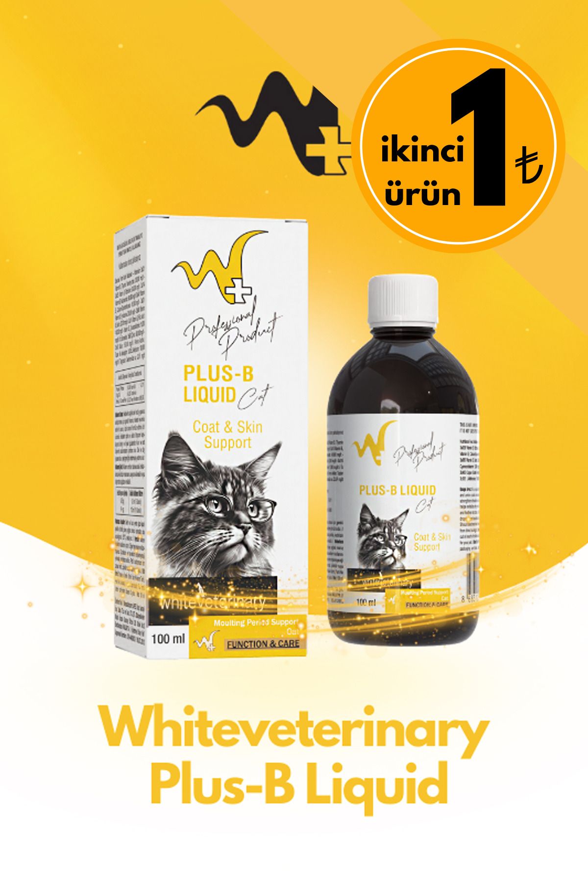 WhiteVeterinay Kediler İçin Deri Ve Tüy Sağlığı Destekleyici B Vitamini Plus-B Liquid 100ml