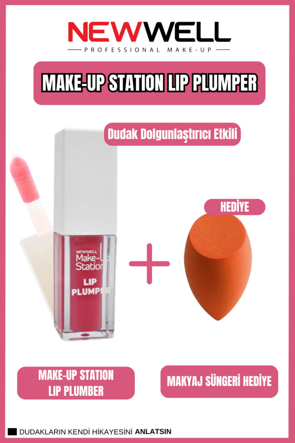 New Well Dudak Dolgunlaştırıcı Etkili Lip Gloss Pembe