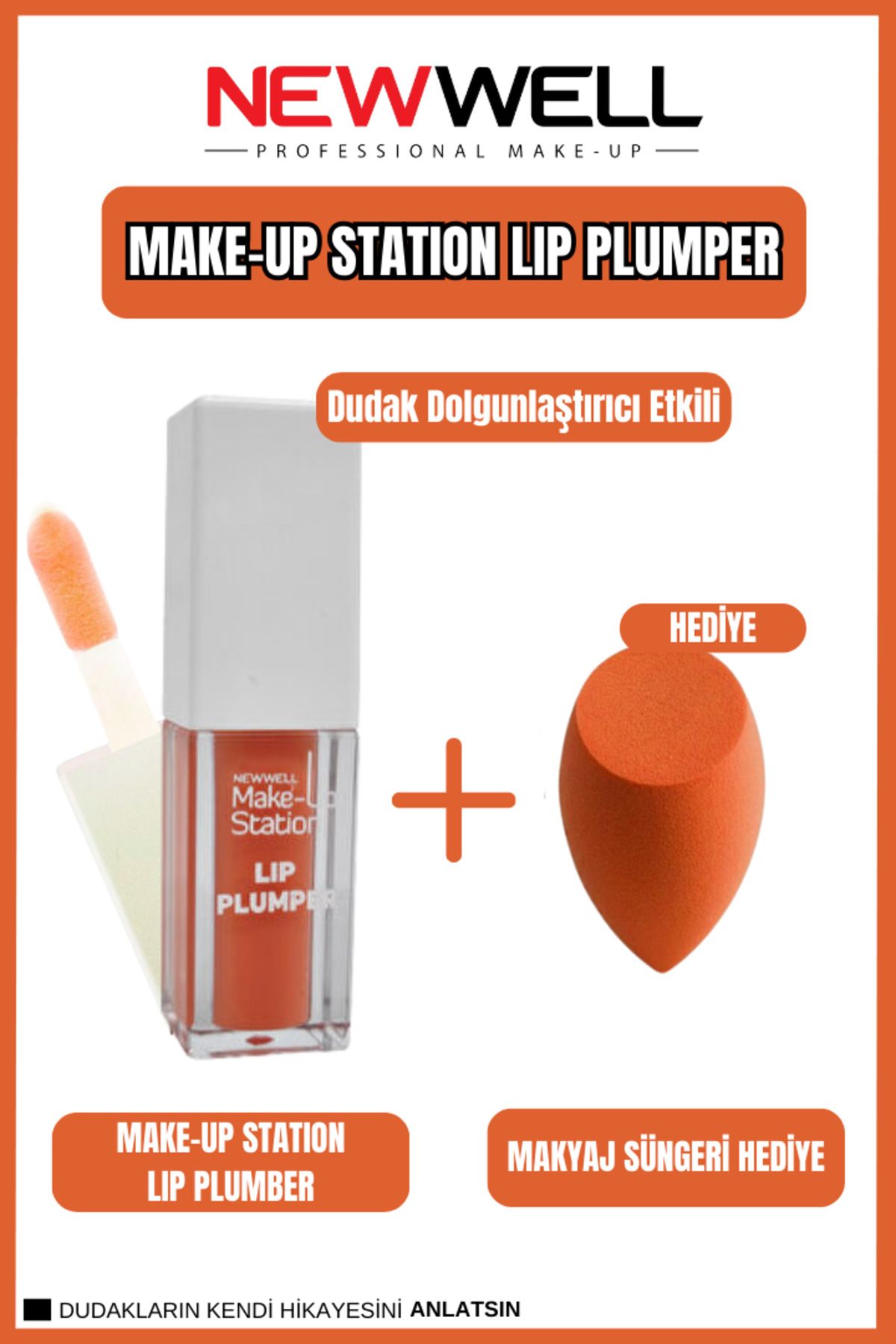 New Well Dudak Dolgunlaştırıcı Etkili Lip Gloss Turuncu