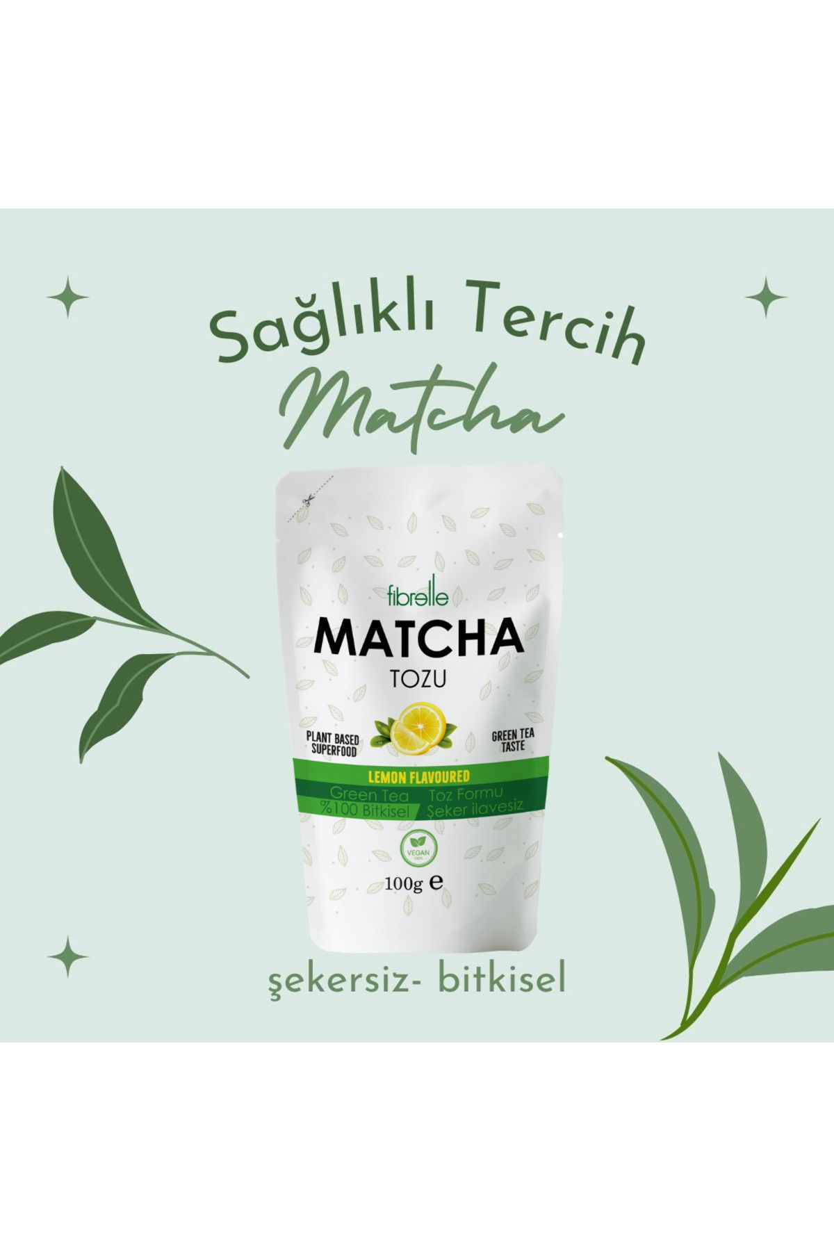 Fibrelle-Matcha Lemon Flavored 100g / Lemon Matcha 100g 2