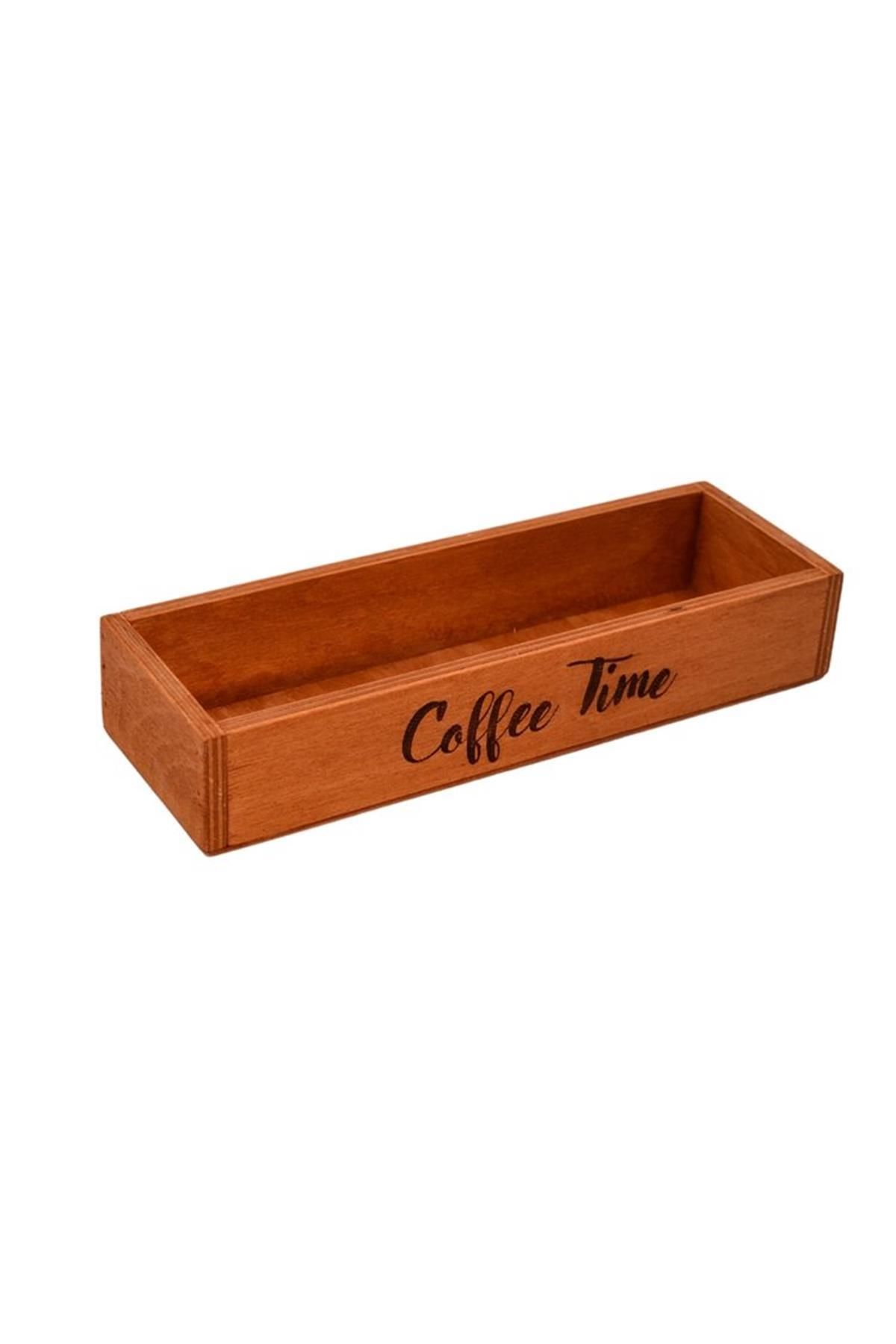 t tun's woods Organizator Din Lemn Pentru Timpul Cafelei Din Lemn De Fag - Organizator Pentru Colțul Cafelei | Cutie De Recuperare 32x12x6 Cm - One