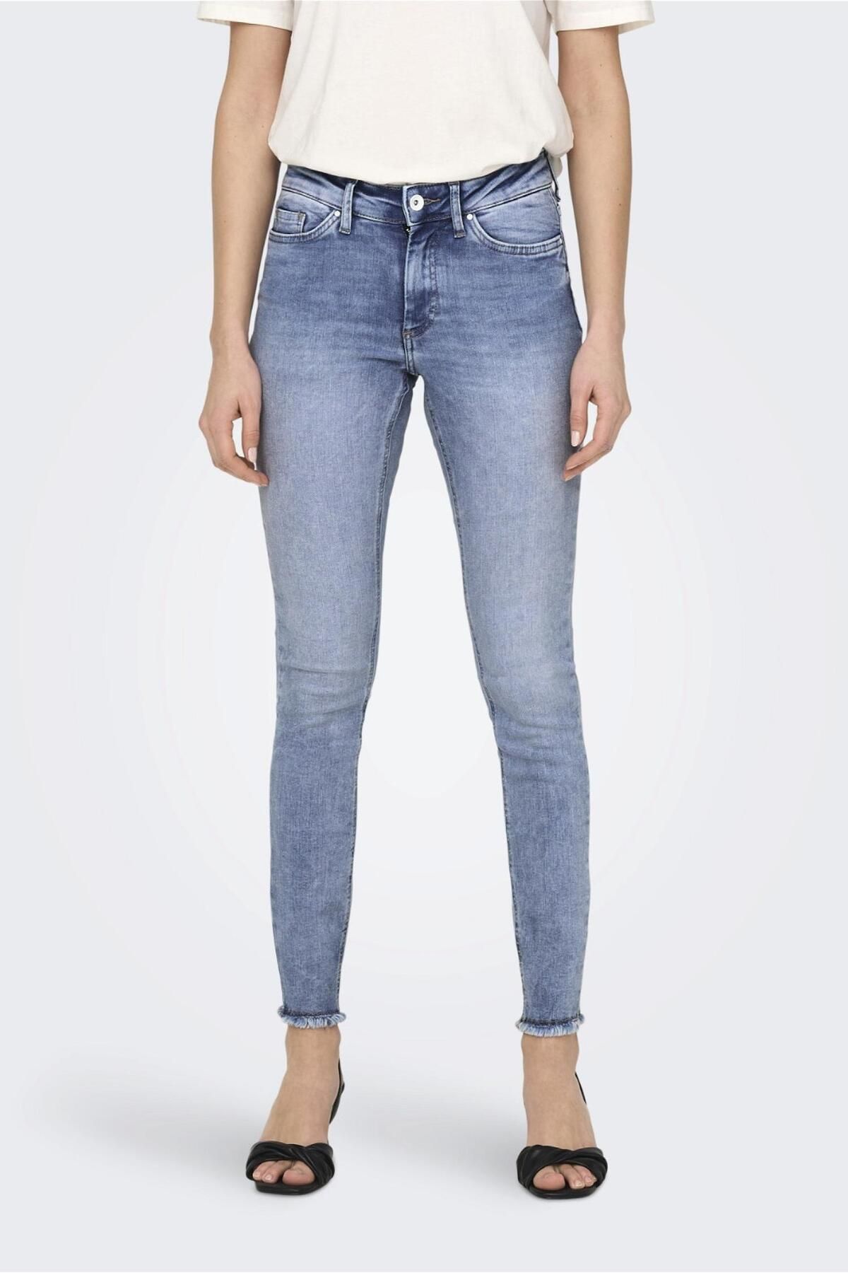 Catch Only 15263454-22K Onlblush Mıd Sk Ank Raw Dnm Rea694 Noos Kadın Jeans Pantolon