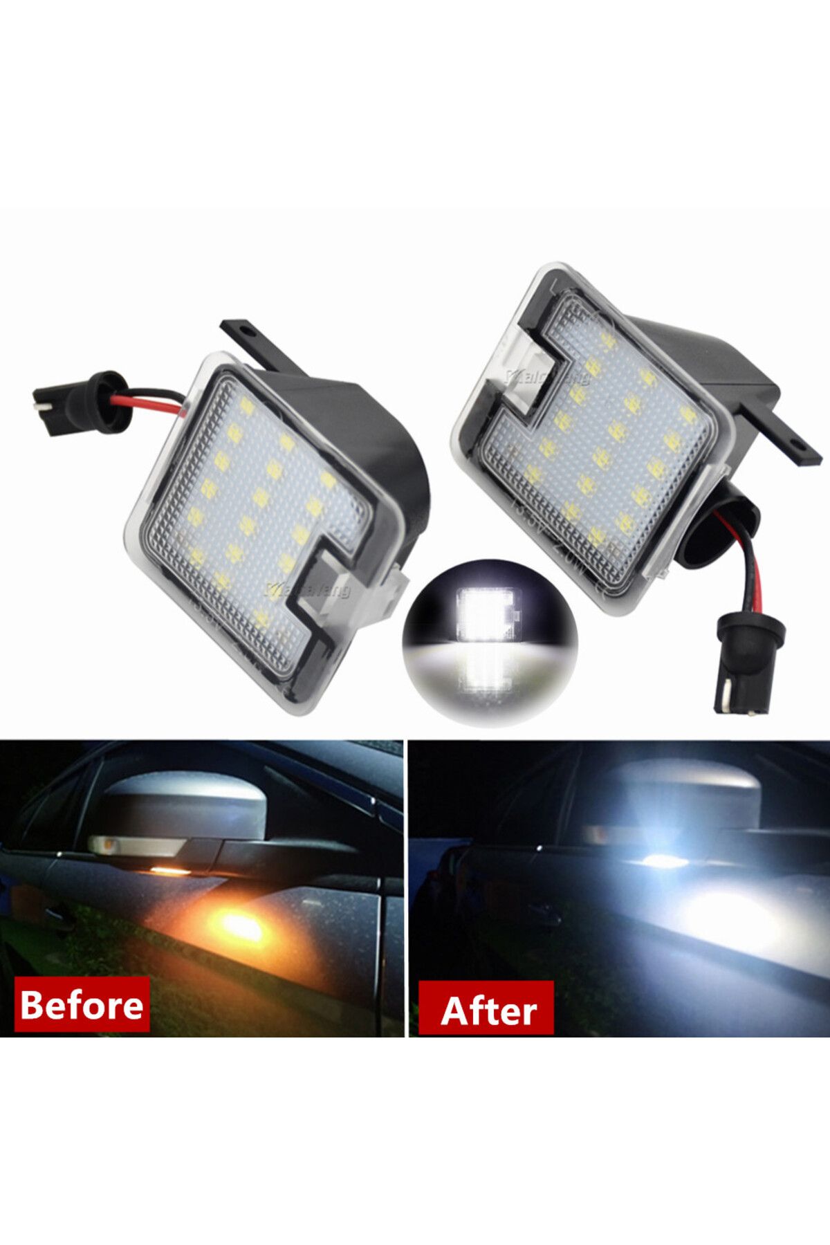 Choice-LED Puddle Light Under Side Mirror Light For Ford Focus MK3 MK2 Mondeo MKIV MKV Kuga C-Max Escape... 3
