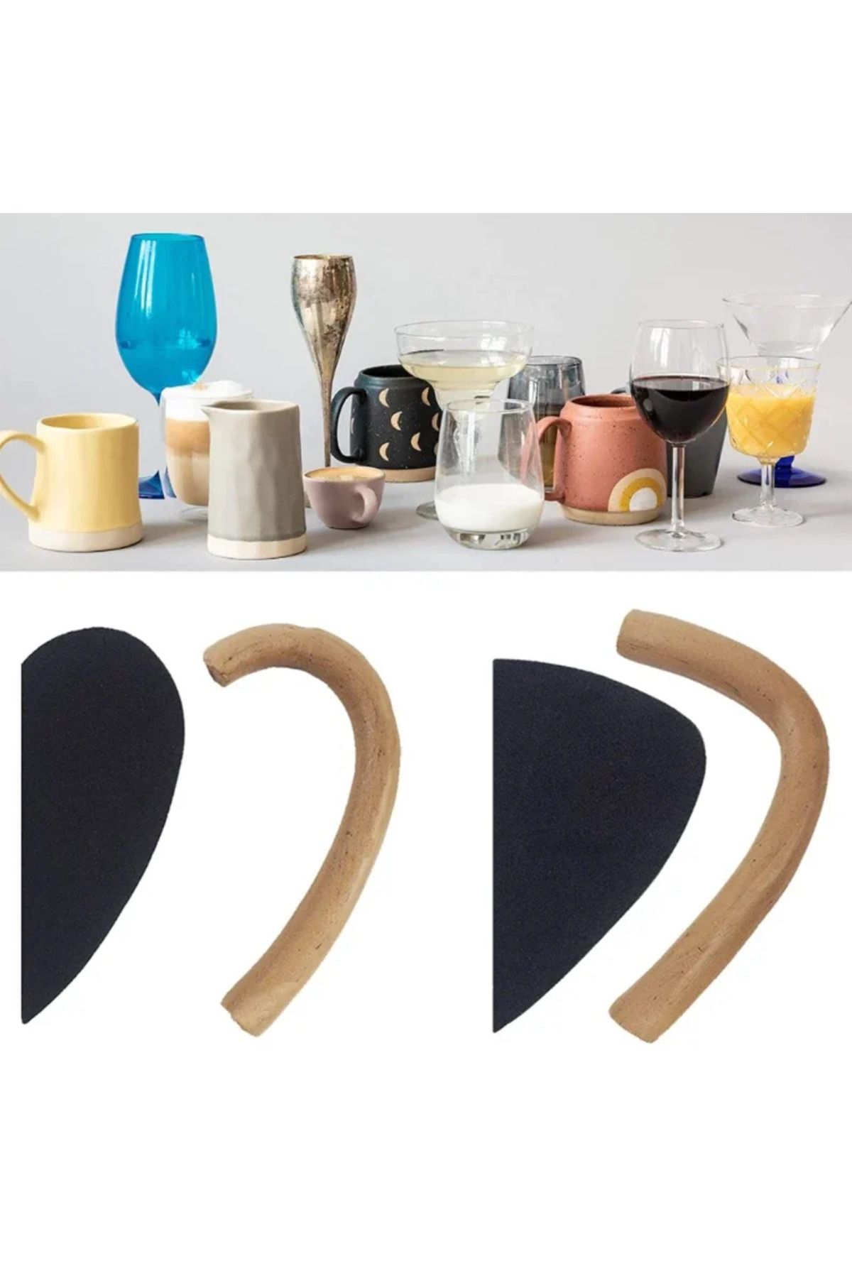 Choice-Pottery Mug Handle Molds Set of 12 DIY Cups Handle Making Mold Tool for Clay Ceramic Clay Cutters... 3