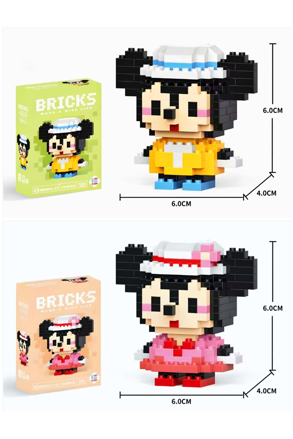 Dek Toy Store BRİCKS Mickey Mouse ve Minnie Mouse Figür Hobi Yapı Blokları