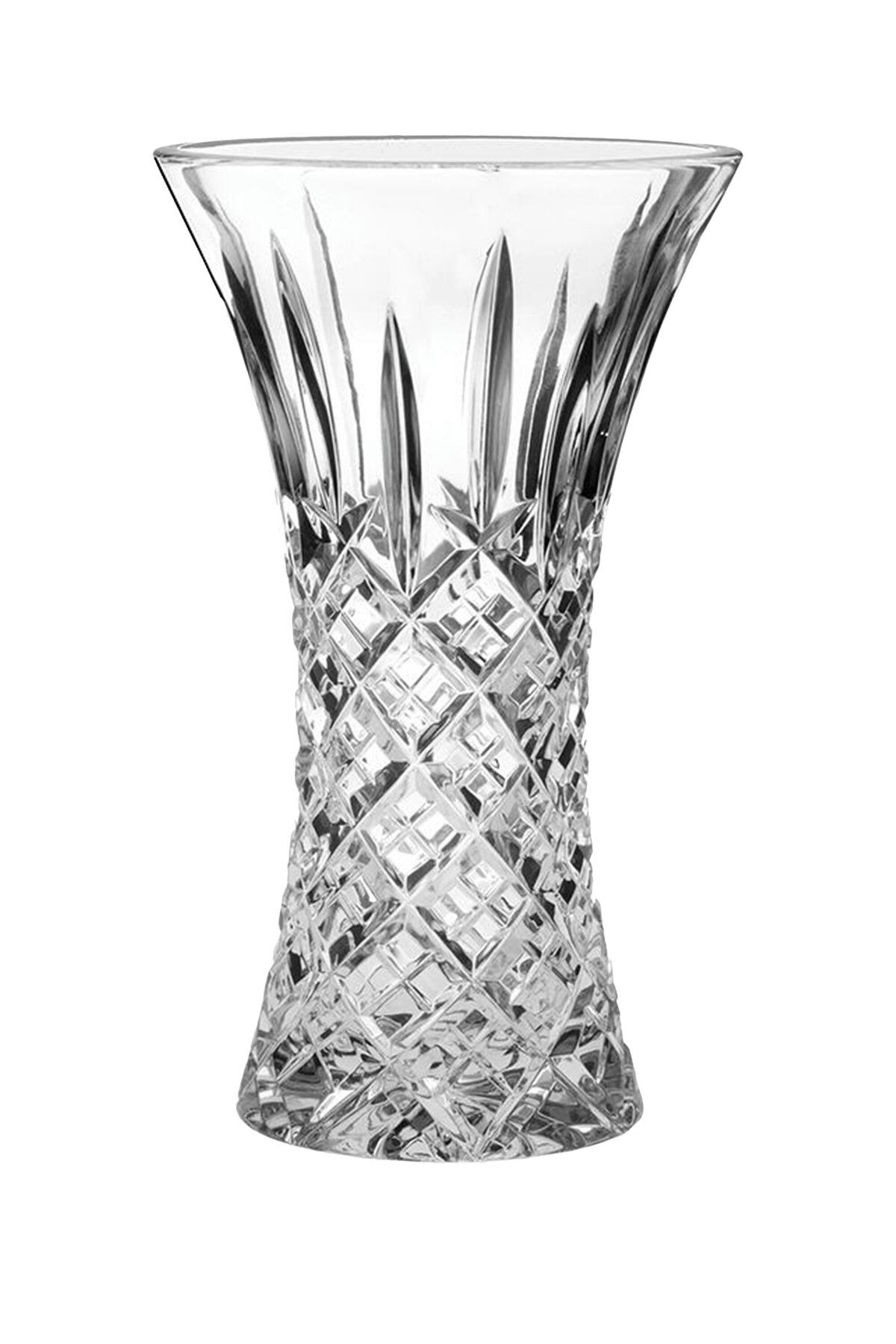 ROYAL SCOT CRYSTAL Büyük Belli Kristal Vazo, El Yapımı, Art Deco Tasarımı