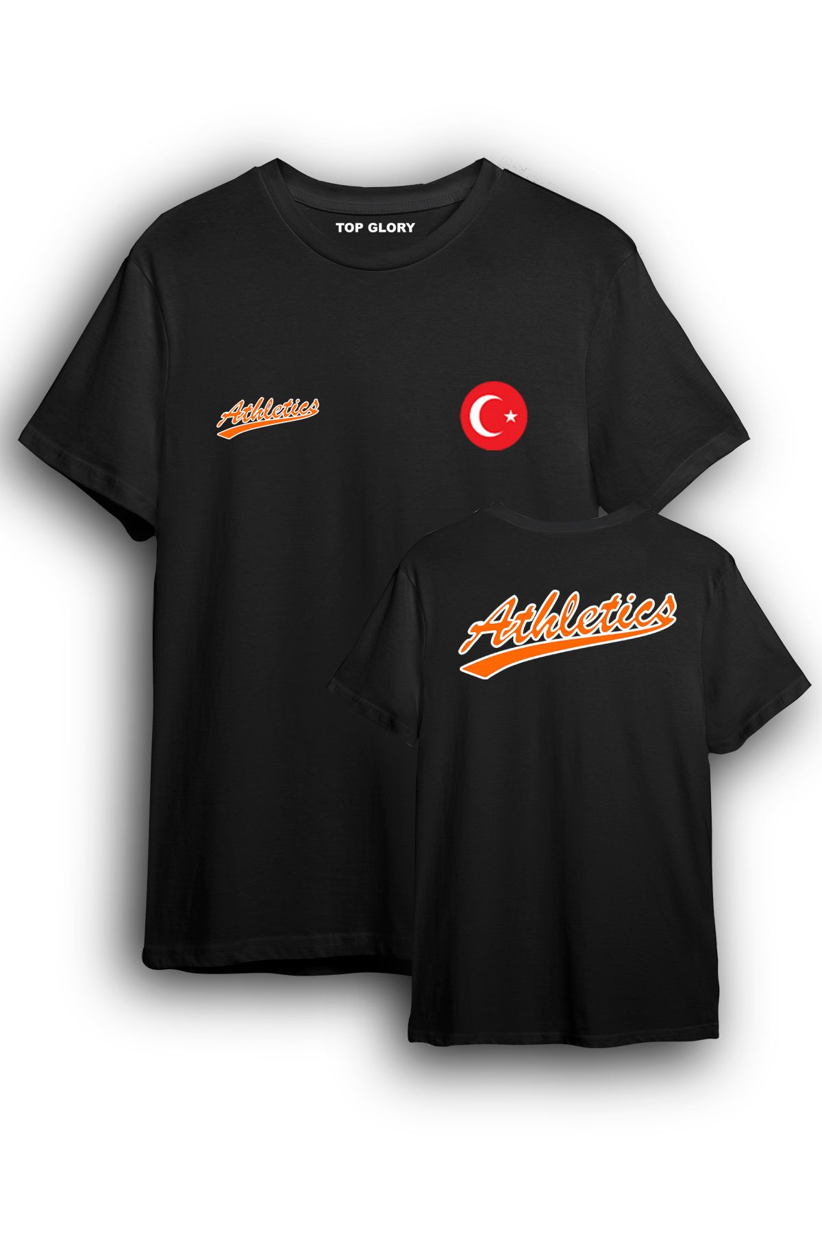 TOP GLORY Atletizm Milli Takım Tişört Turuncu Baskılı  Atletizm T-Shirt ATLCS1002