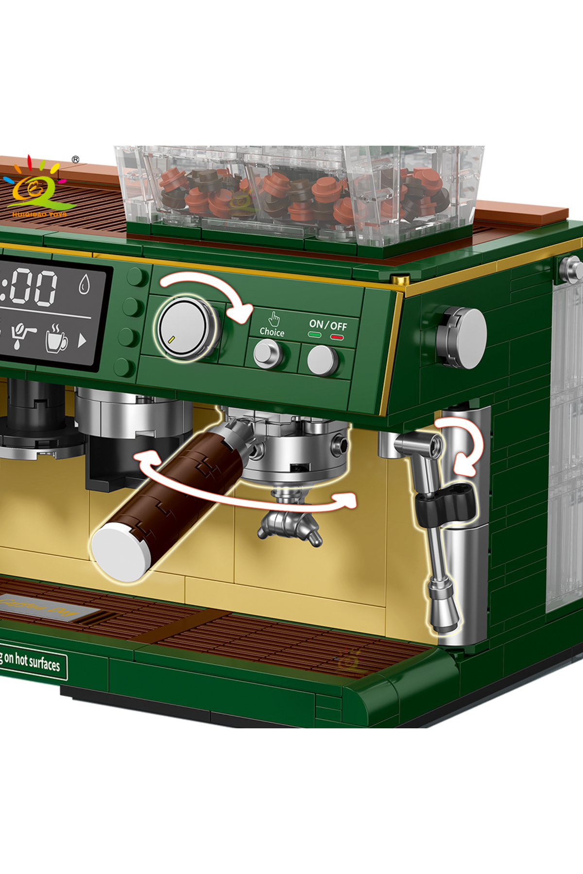 بدون جعبه HUIQIBAO ۹۲۸ تکه MOC دستگاه قهوه مدل بلوکهای ساختمانی میکرو شهر الماس دوستانه