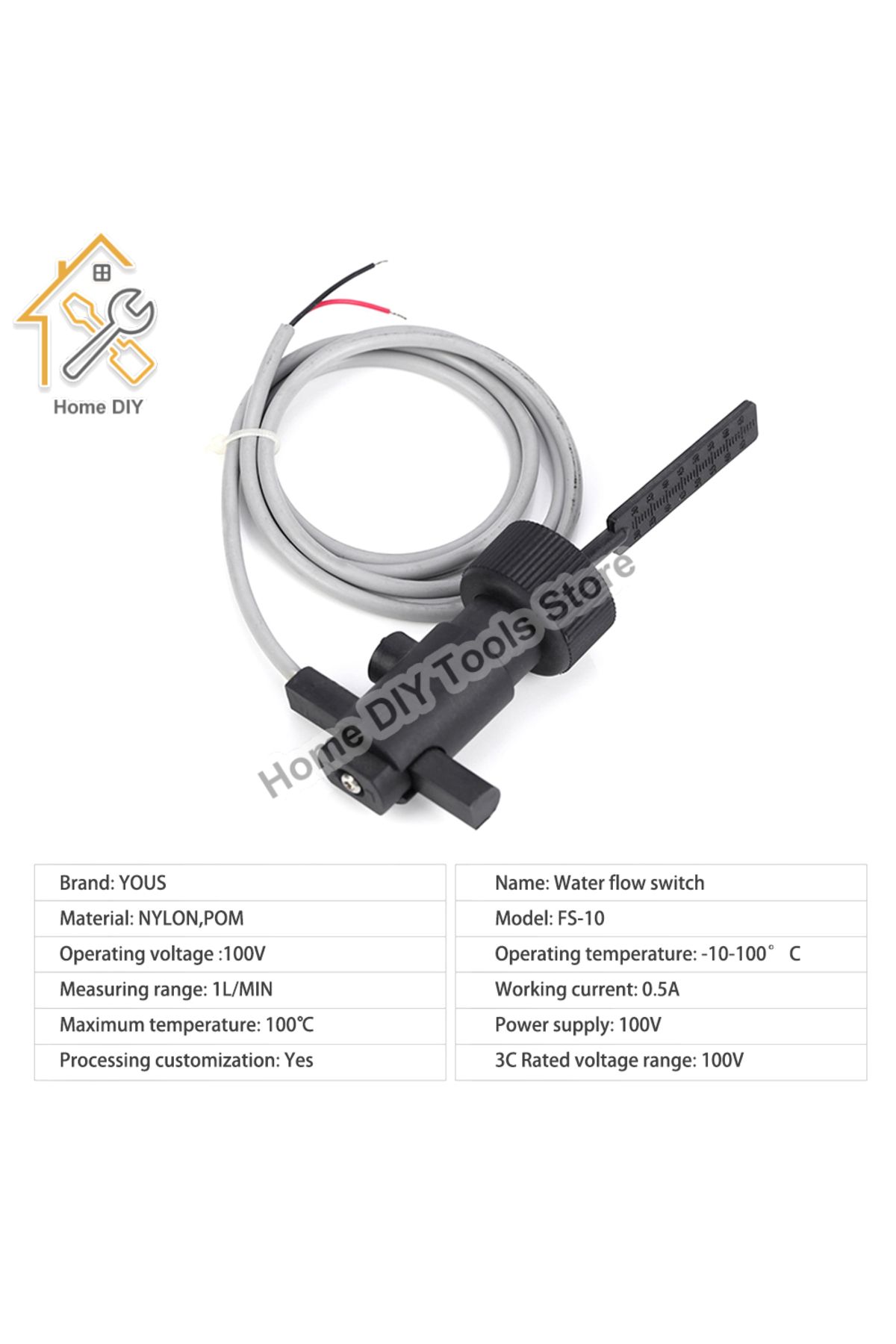 Aideepen-Explosion-proof Six-point Baffle Flow Sensor Switch Water Flow Detector W20 Long Paddle Magnetic ... 6