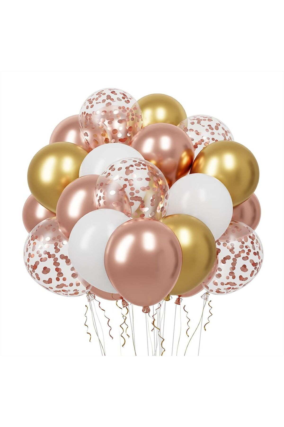 Choice-Other Green White Gold 20 Pcs 12 Inch Balloons Kit Gold Confetti Balloons With Ribbons for Birthday 5