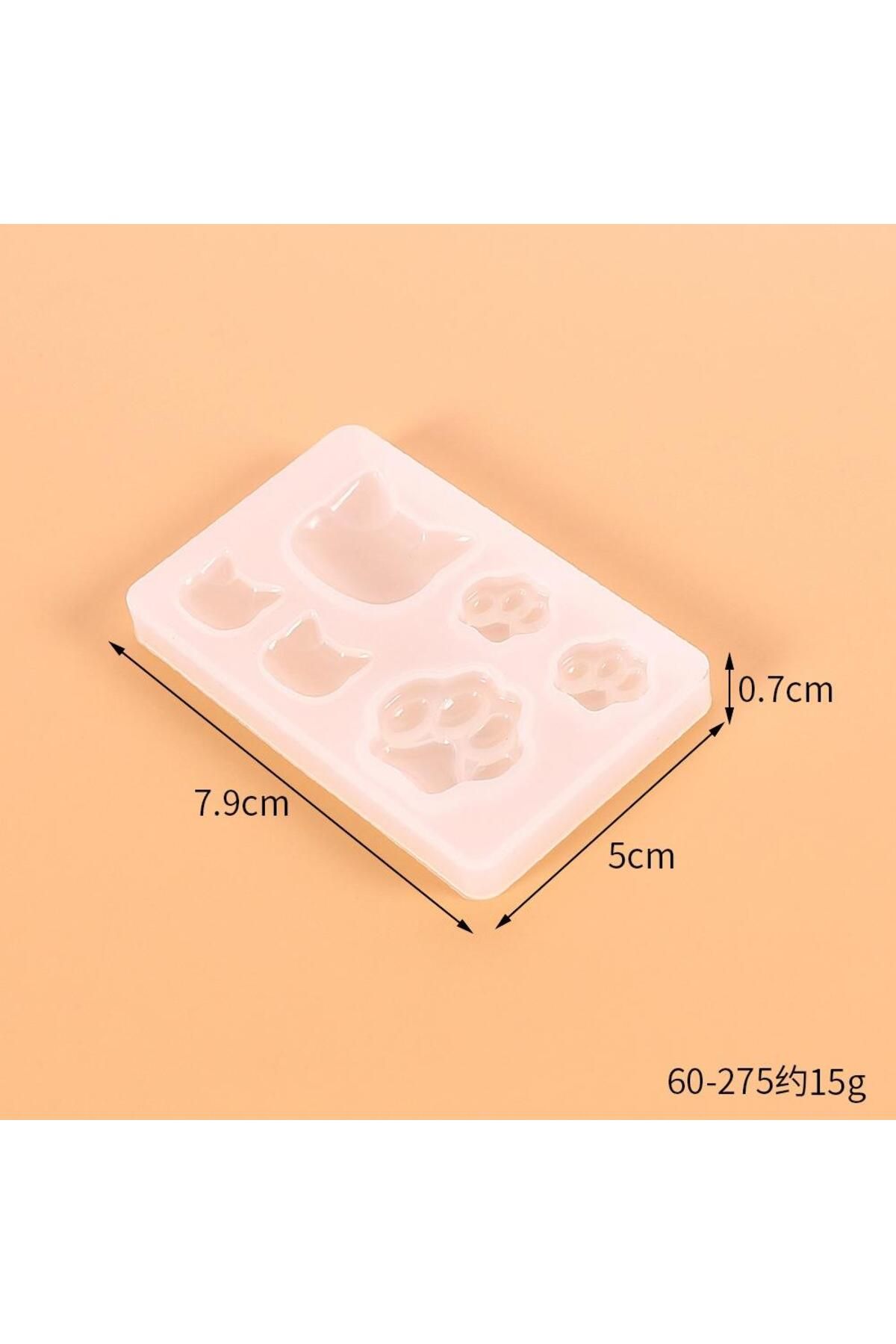 Choice-Small Cat Claw Crystal Epoxy Resin DIY Silicone Mold Cat Face Cat Claw Keychain Jewelry Pendant Mold 5