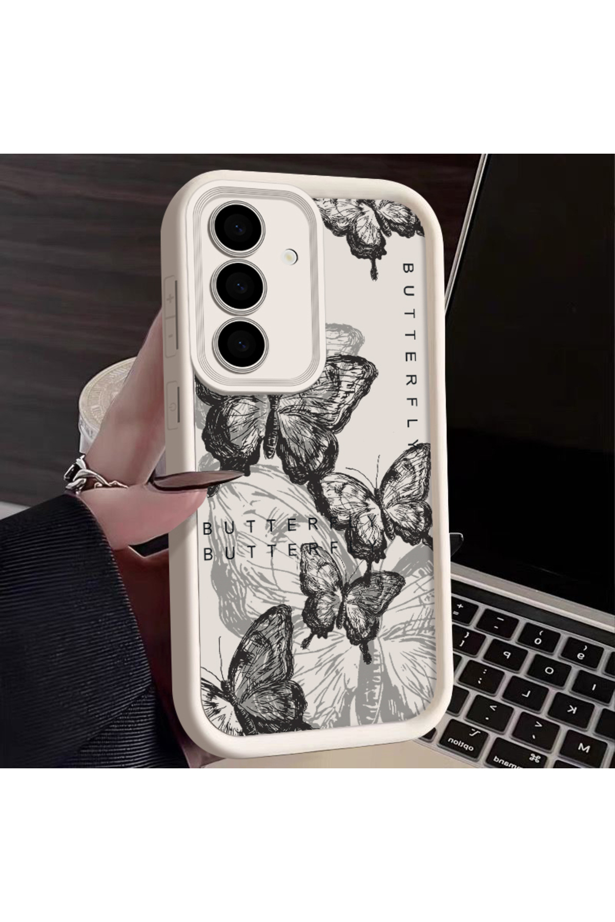 Choice-For Galaxy A35 5G WHITE Ink Butterfly Case For Samsung Galaxy S25 Edge S25 S24 S23 S22 Ultra S21 S24 1