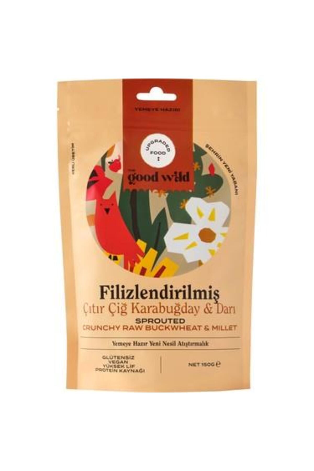 MEMLEKET GURMESİ The Good Wild Glutensiz Karabuğday&Darı filizlendirilmiş çıtır çiğ 150 gr