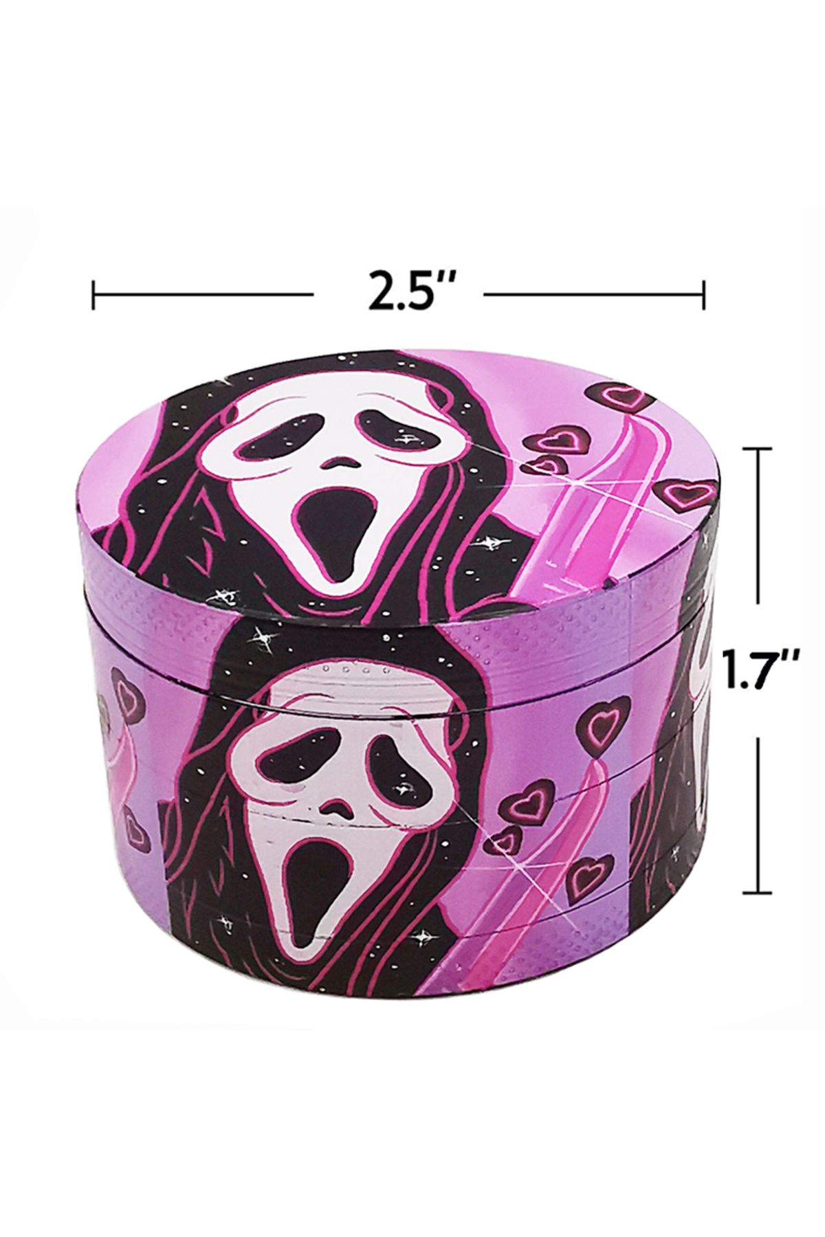 Choice-Pink Ghost 2.5" Metal Grinder Herb 63mm For Smoke Herb 4 Layer Tobacco Grinder Accessories Design Ci 1