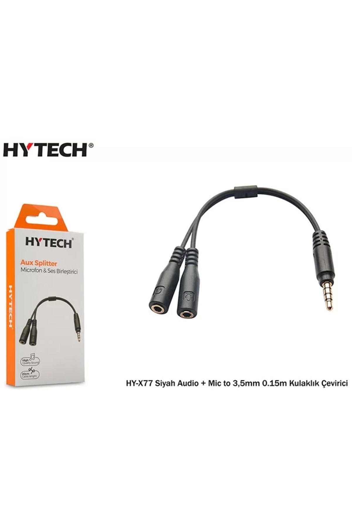 Retro Hy-x77 Siyah Audio Mic To 3,5mm 0.15m Kulaklık Çevirici