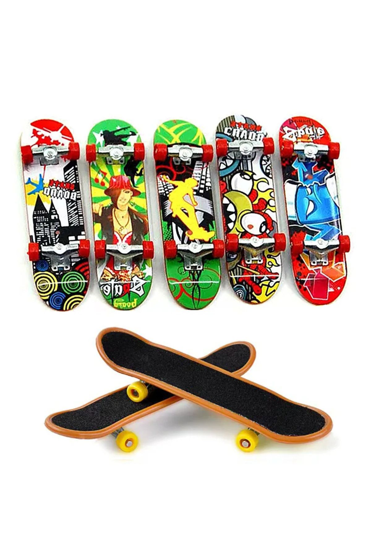 Choice-5pcs Random Color 1/3/5pcs Fingerboard Set Finger Alloy Stent Professional Mini Skateboard Kid Toys 4