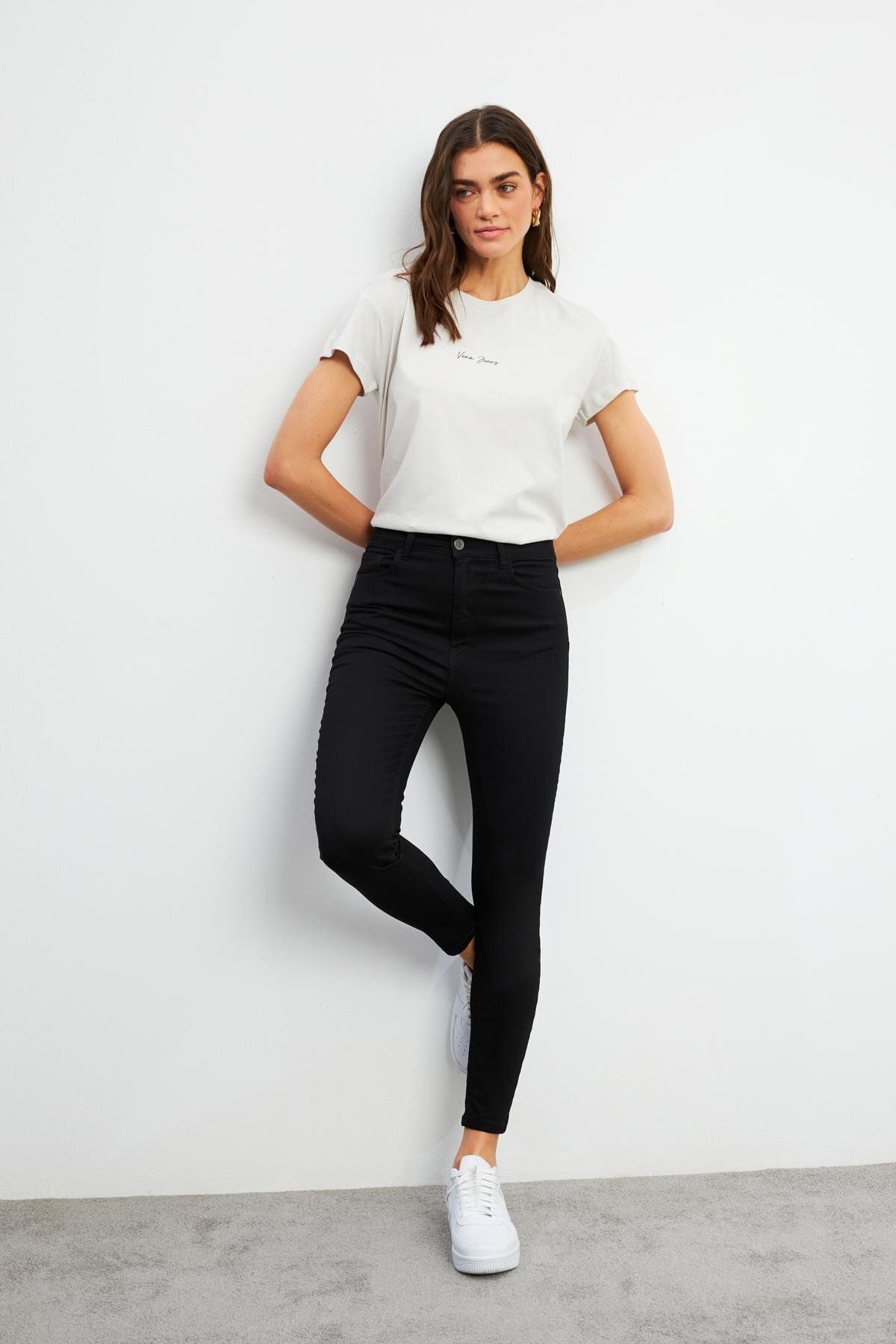 VENA Holly Black Ekstra Yüksek Bel Skinny Jean Pantolon - BLACK