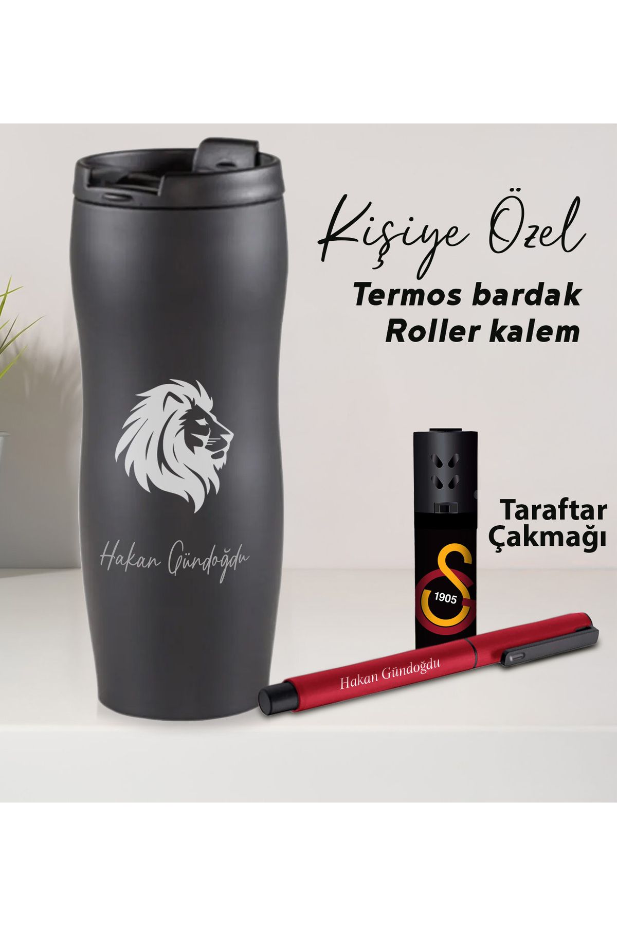 Halk Kitabevi KİŞİYE ÖZEL TERMOSLU HEDİYELİK ÇAKMAK KALEM SET