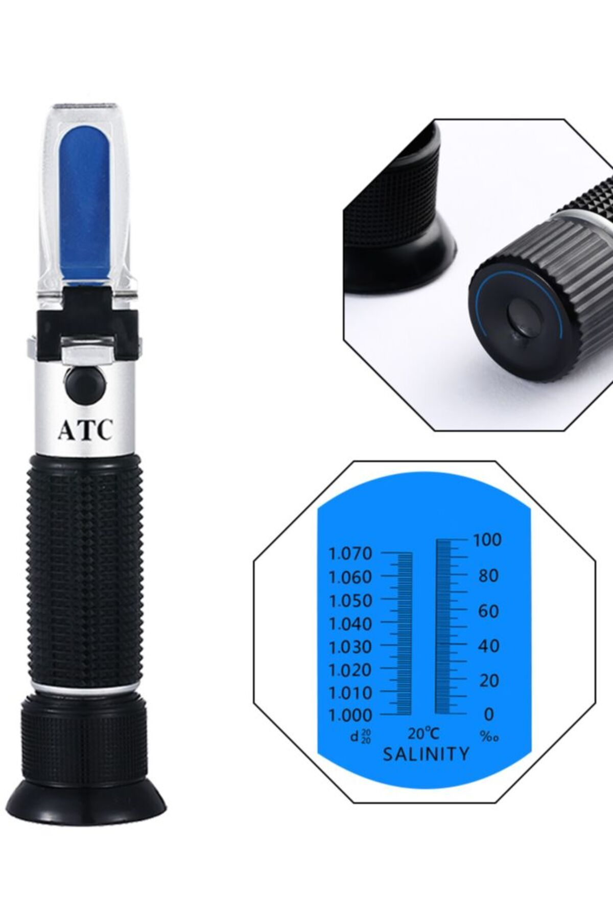 LPPCOLTD-2 In 1 Salinity Refractometer Aquarium Salt Tester With Atc Dual Scale 0-100‰ & 1.000-1.070 Speci... 8