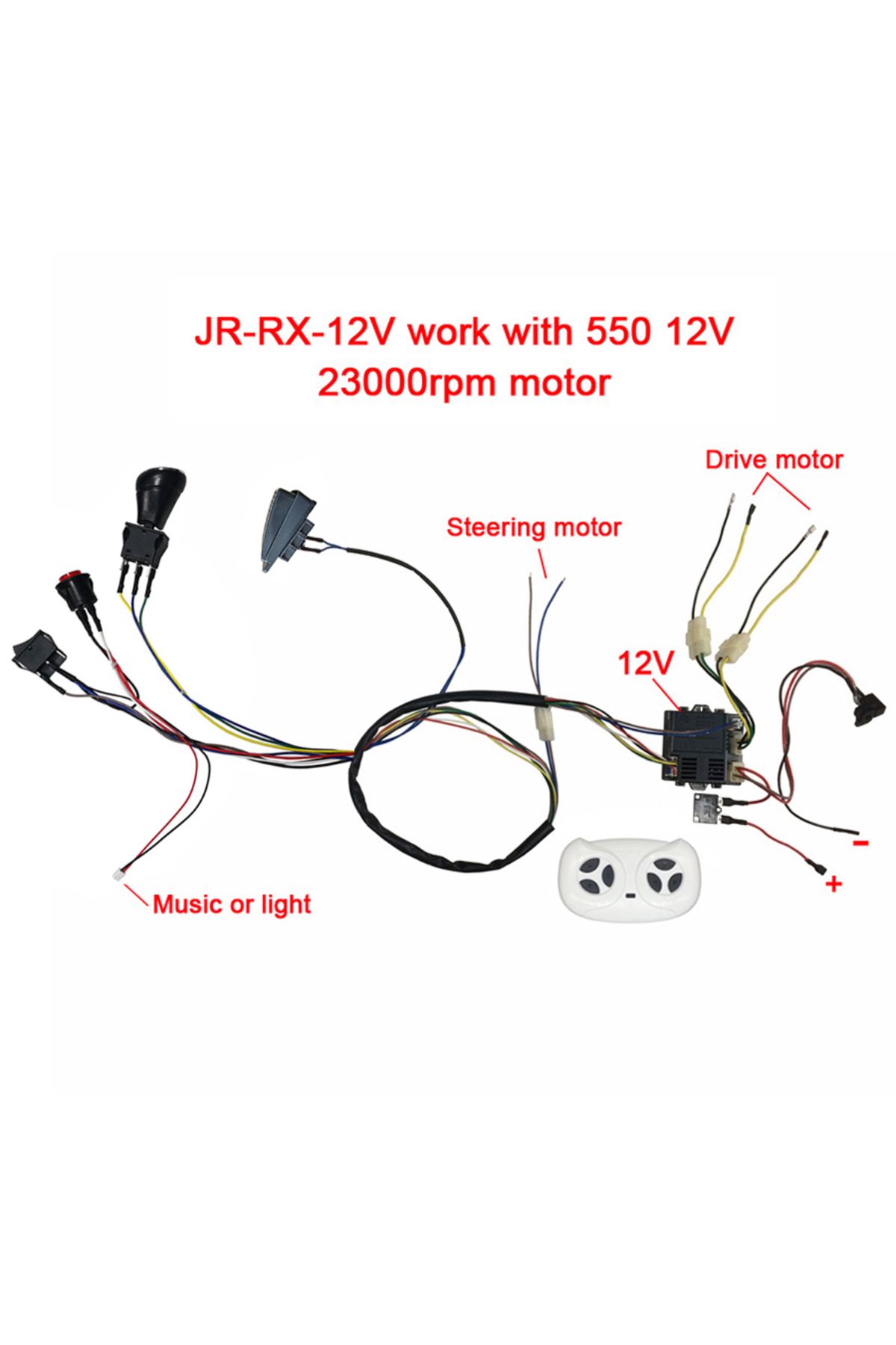 Choice-Jr 12v Children Electric Car Diy Modified,wires And Switch Kit With 2.4g Bluetooth Rc And Controller 1