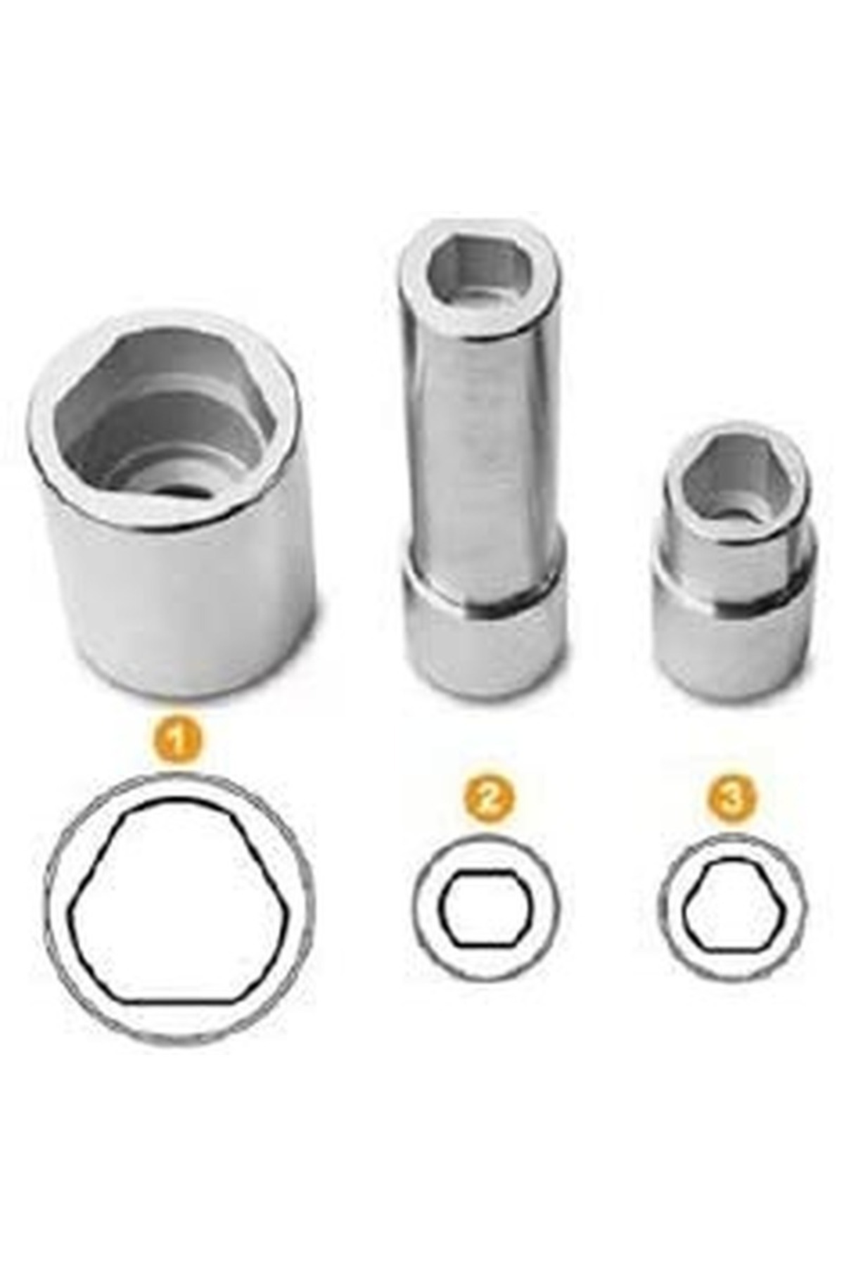 TANTESTO-Ve 3pcs 3pc 1/2 Triangular Multi-toothed Socket And Tool Nuts For Ve Bosch Fuse Board Injection Pump 7