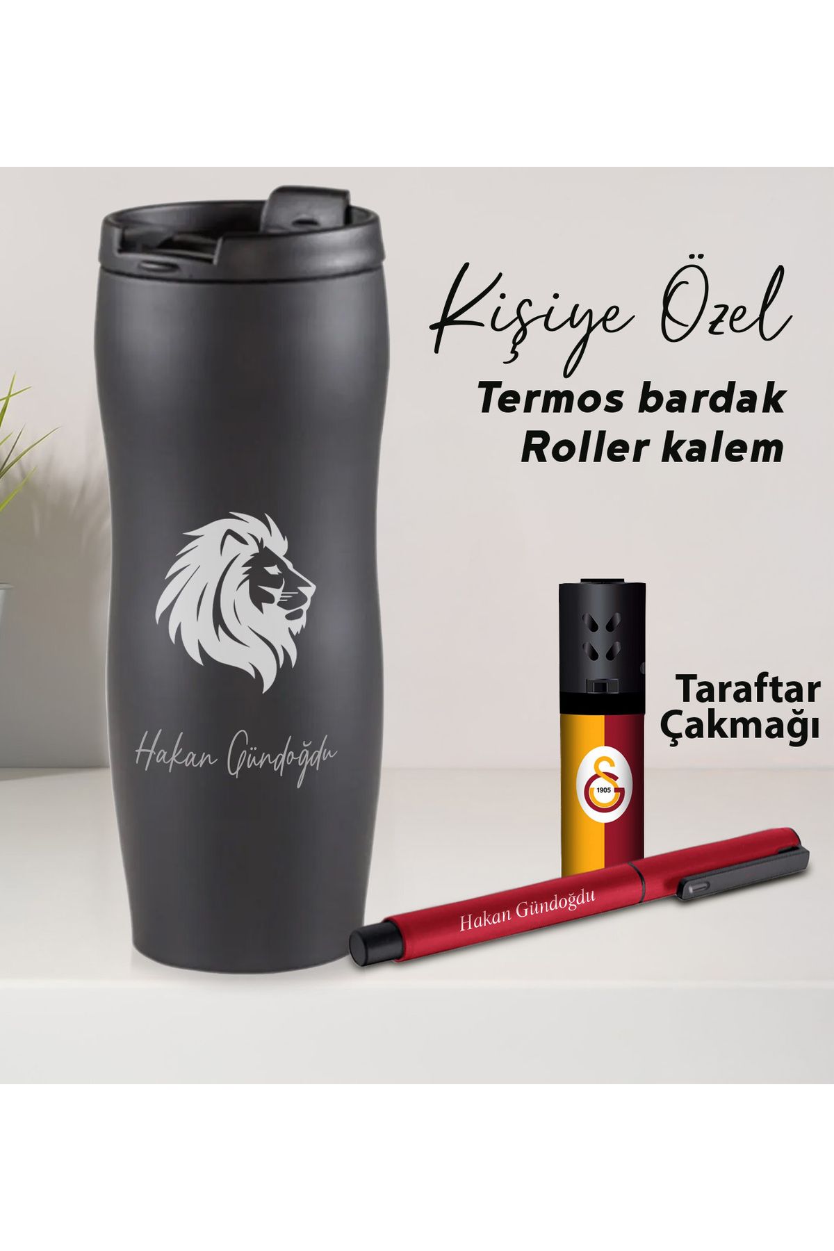 Halk Kitabevi KİŞİYE ÖZEL TERMOSLU HEDİYELİK ÇAKMAK KALEM SET