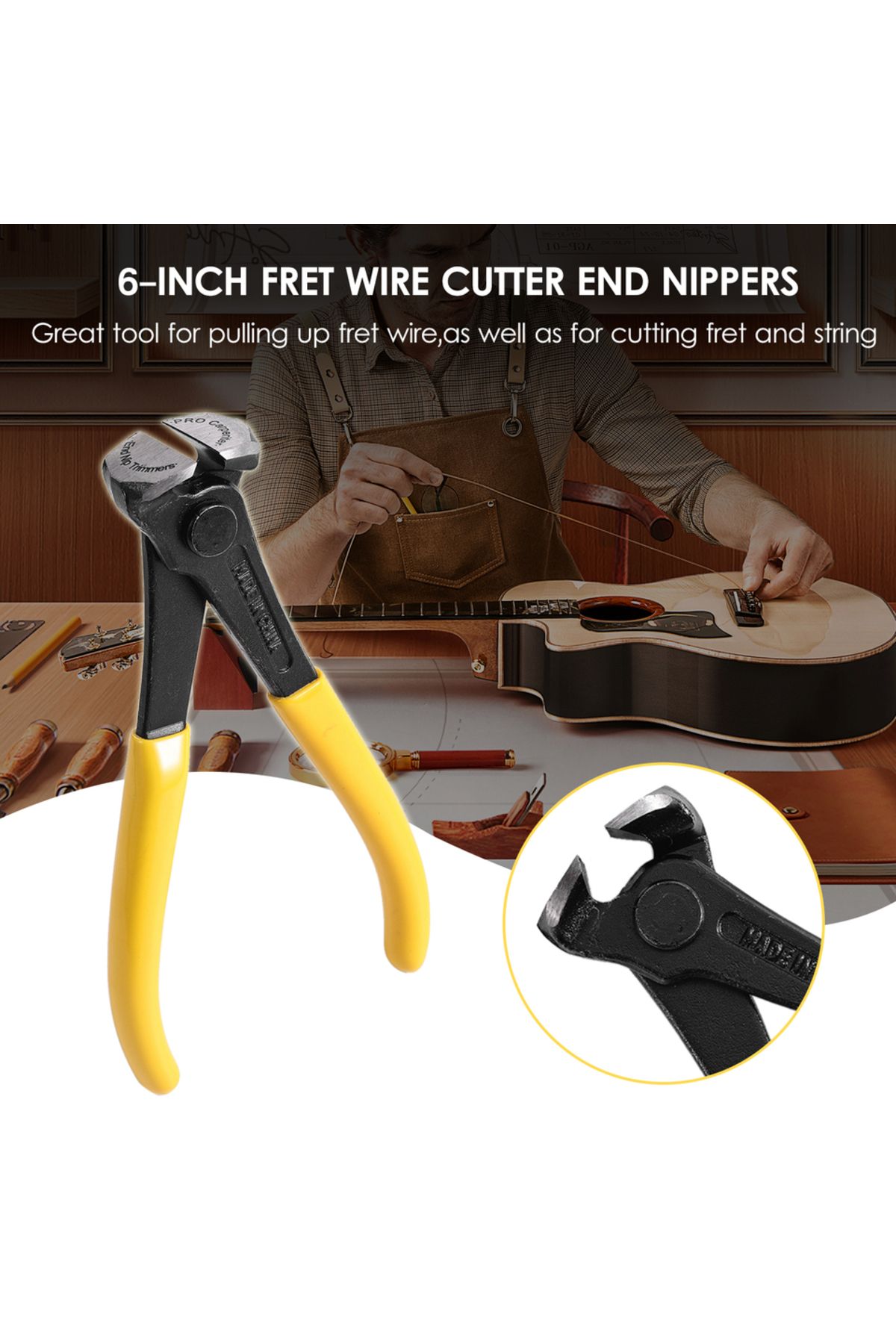 Choice-6-inch Fret Wire Cutter End Nippers Guitar Fret Wire End Cutting Pliers Luthier Tool Nipper Pulle... 2