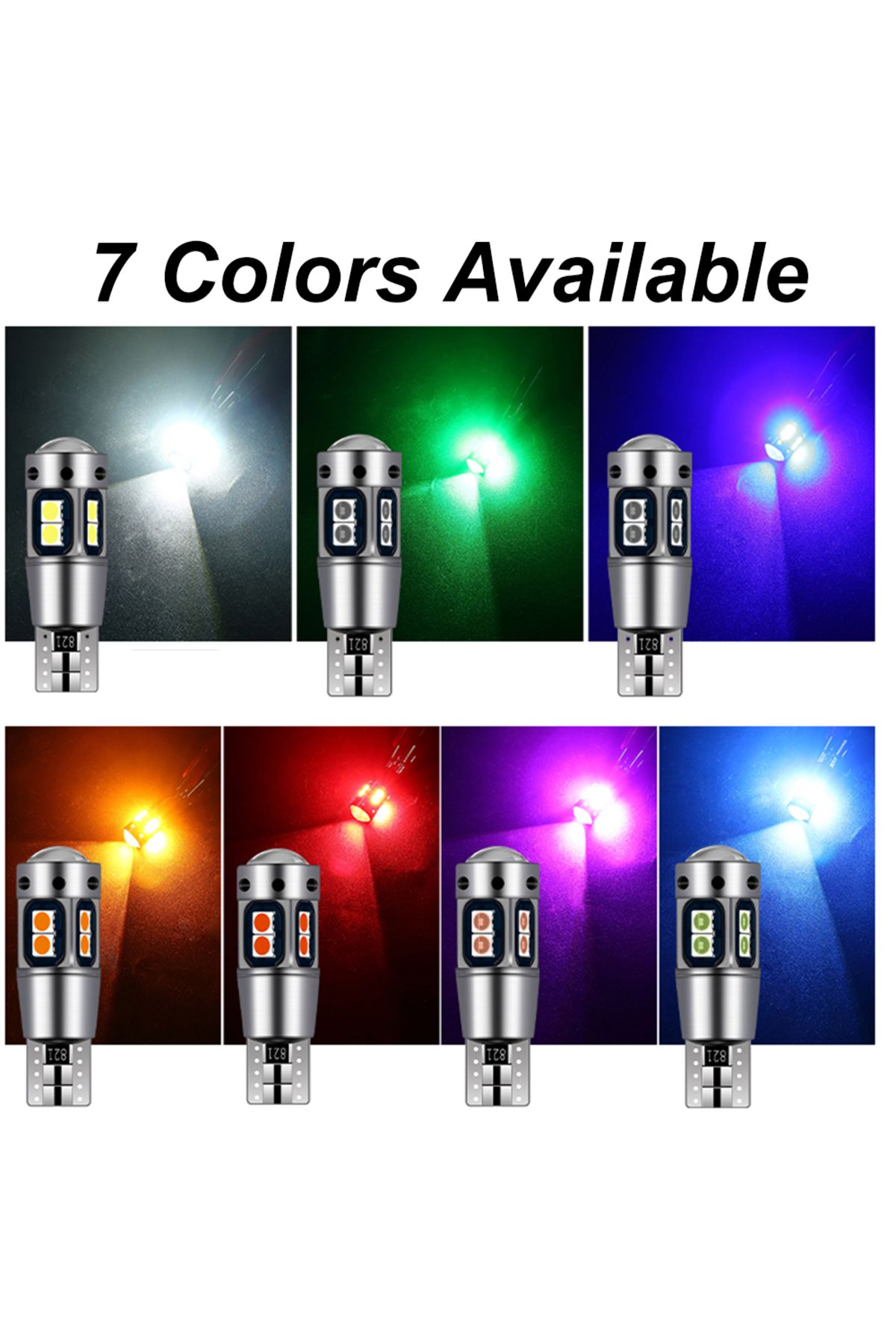 Choice-4 قطع بيضاء W5w T10 LED Canbus لمبات إضاءة بيضاء زرقاء جليدية لمصباح قبة السيارة الداخلي ومصباح صندوق السيارة ومصباح الحديقة 6