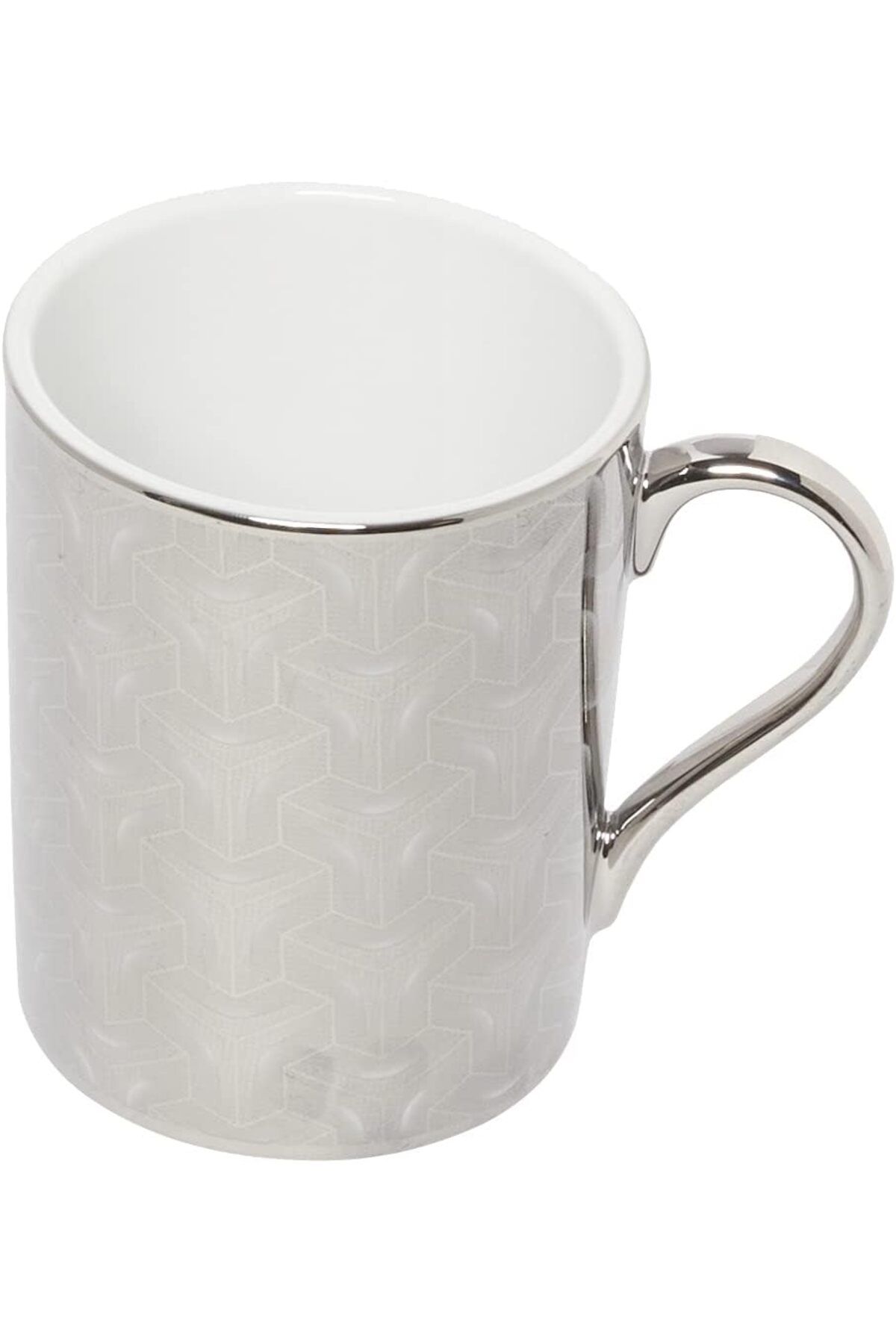 yusuftex srht Porselen Forest 2'li Mug Bardak Platin 10930, 260 ml  721051